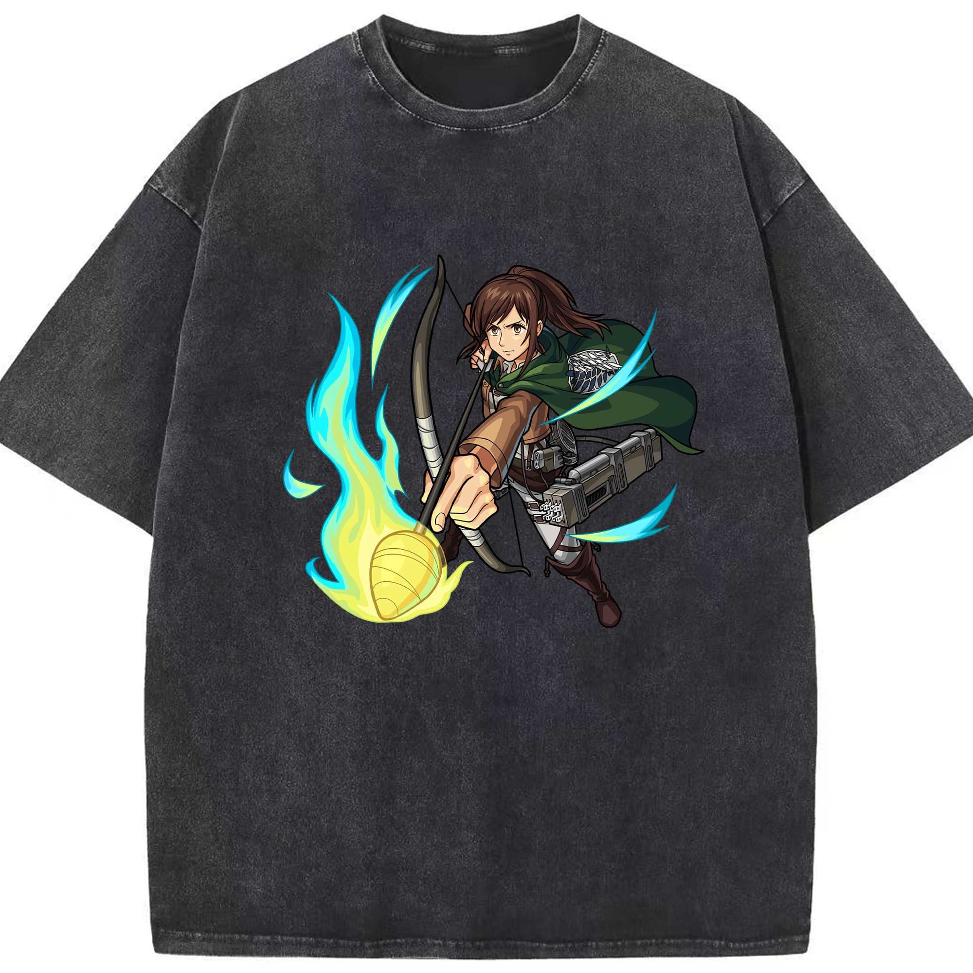 （画像用） 進撃の巨人 サシャ·ブラウス Attack on Titan Sasha Blaus 綿100% ヴィンテージ風 半袖Tシャツ（フロントプリント）