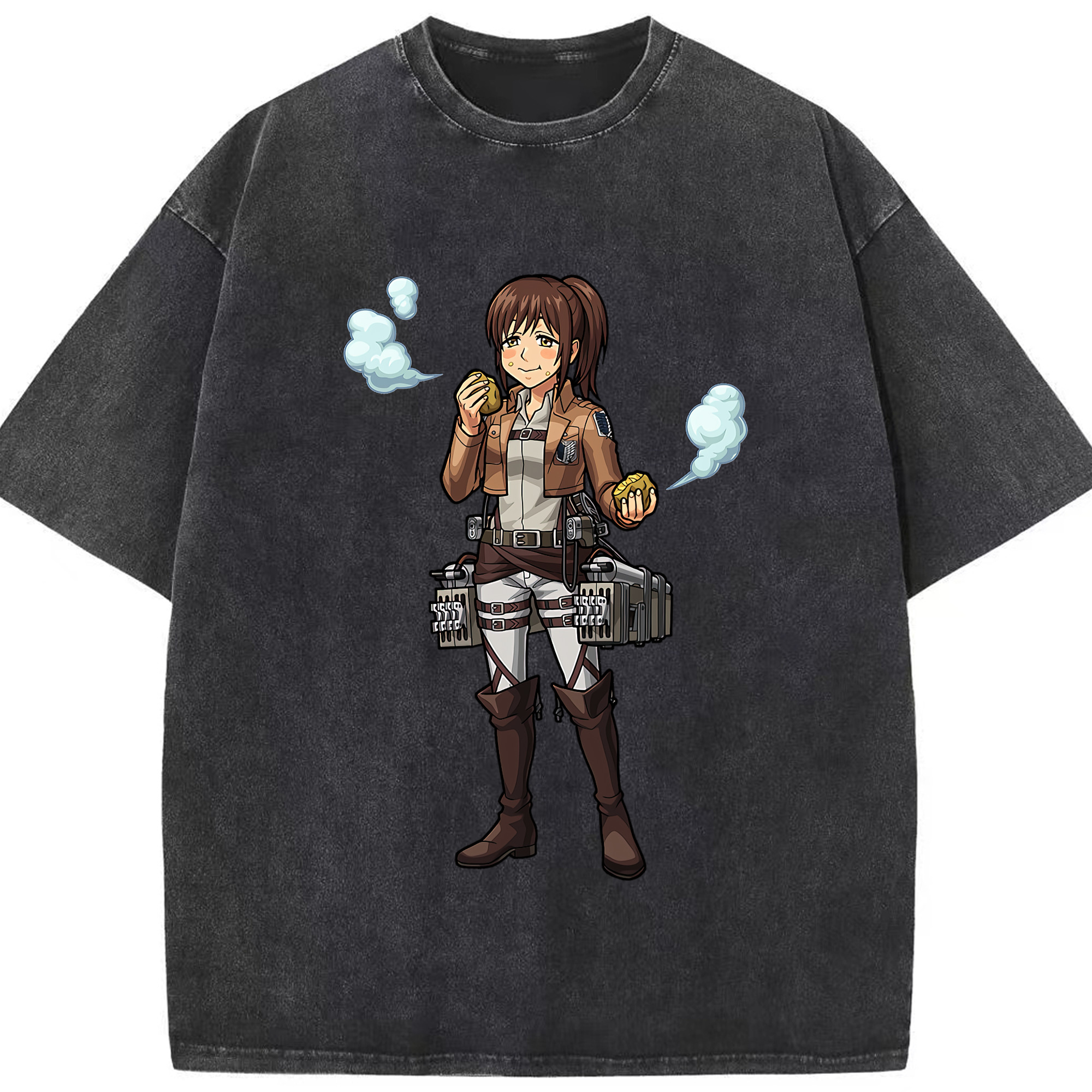 （画像用） 進撃の巨人 サシャ·ブラウス Attack on Titan Sasha Blaus 綿100% ヴィンテージ風 半袖Tシャツ（フロントプリント）