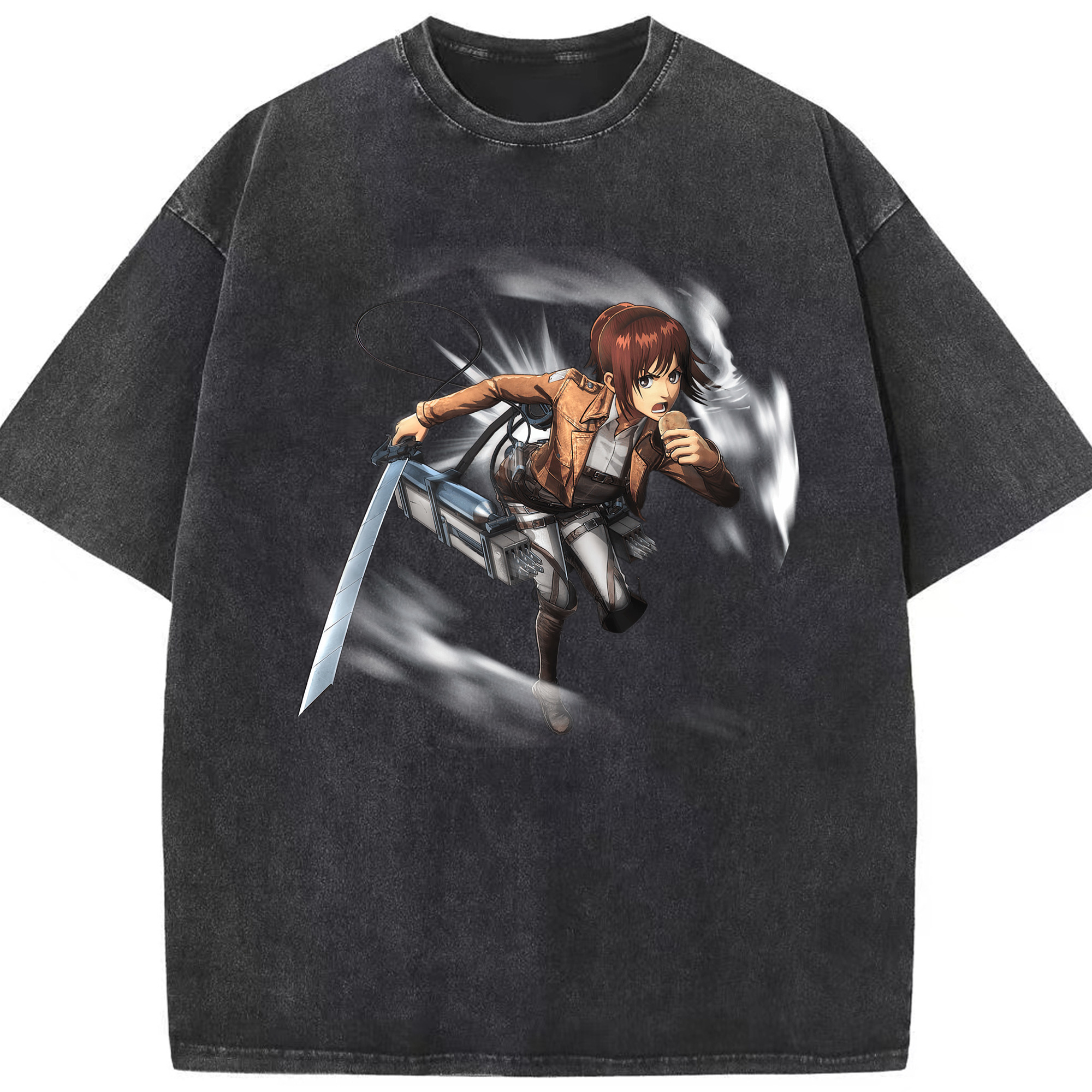 （画像用） 進撃の巨人 サシャ·ブラウス Attack on Titan Sasha Blaus 綿100% ヴィンテージ風 半袖Tシャツ（フロントプリント）