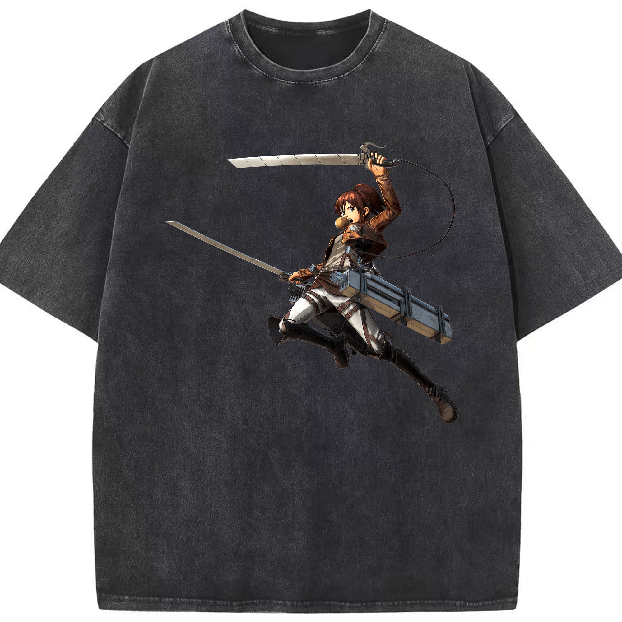 （画像用） 進撃の巨人 サシャ·ブラウス Attack on Titan Sasha Blaus 綿100% ヴィンテージ風 半袖Tシャツ（フロントプリント）