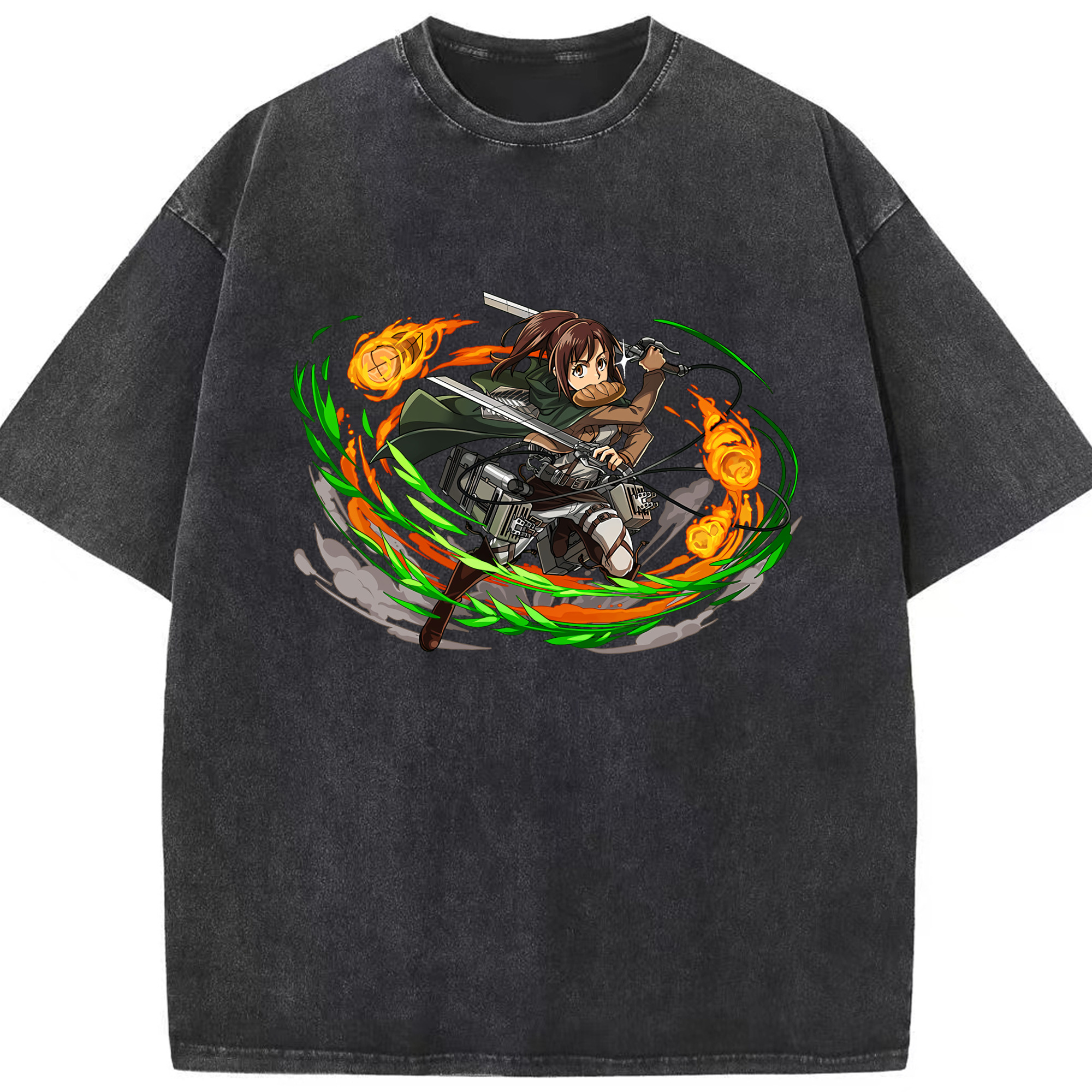（画像用） 進撃の巨人 サシャ·ブラウス Attack on Titan Sasha Blaus 綿100% ヴィンテージ風 半袖Tシャツ（フロントプリント）