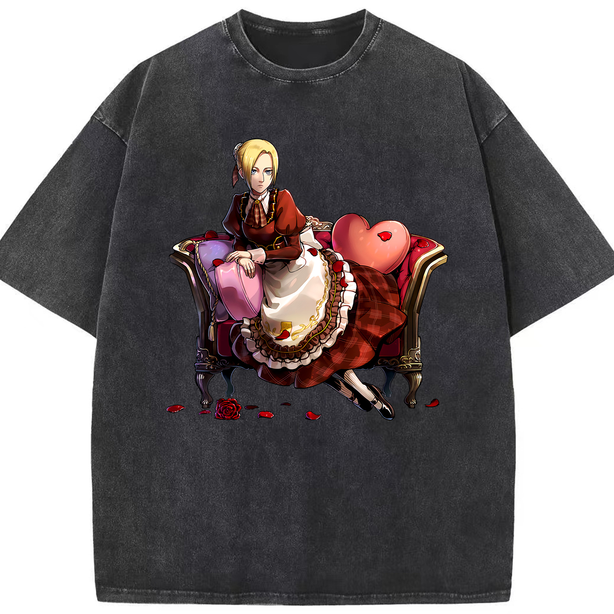 （画像用） 進撃の巨人 アニ・レオンハート Attack on Titan Annie Leonhart 綿100% ヴィンテージ風 半袖Tシャツ（フロントプリント）