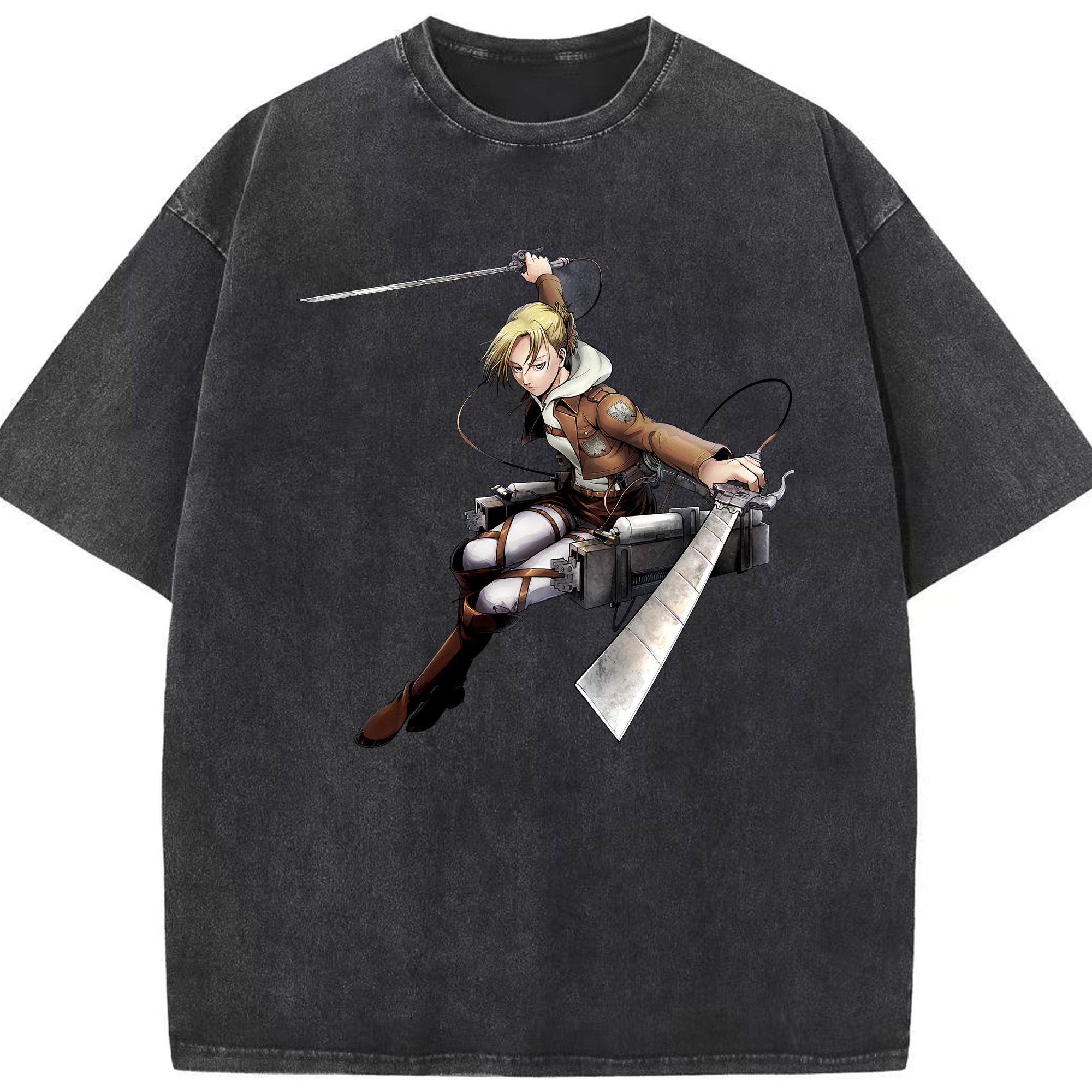 （画像用） 進撃の巨人 アニ・レオンハート Attack on Titan Annie Leonhart 綿100% ヴィンテージ風 半袖Tシャツ（フロントプリント）