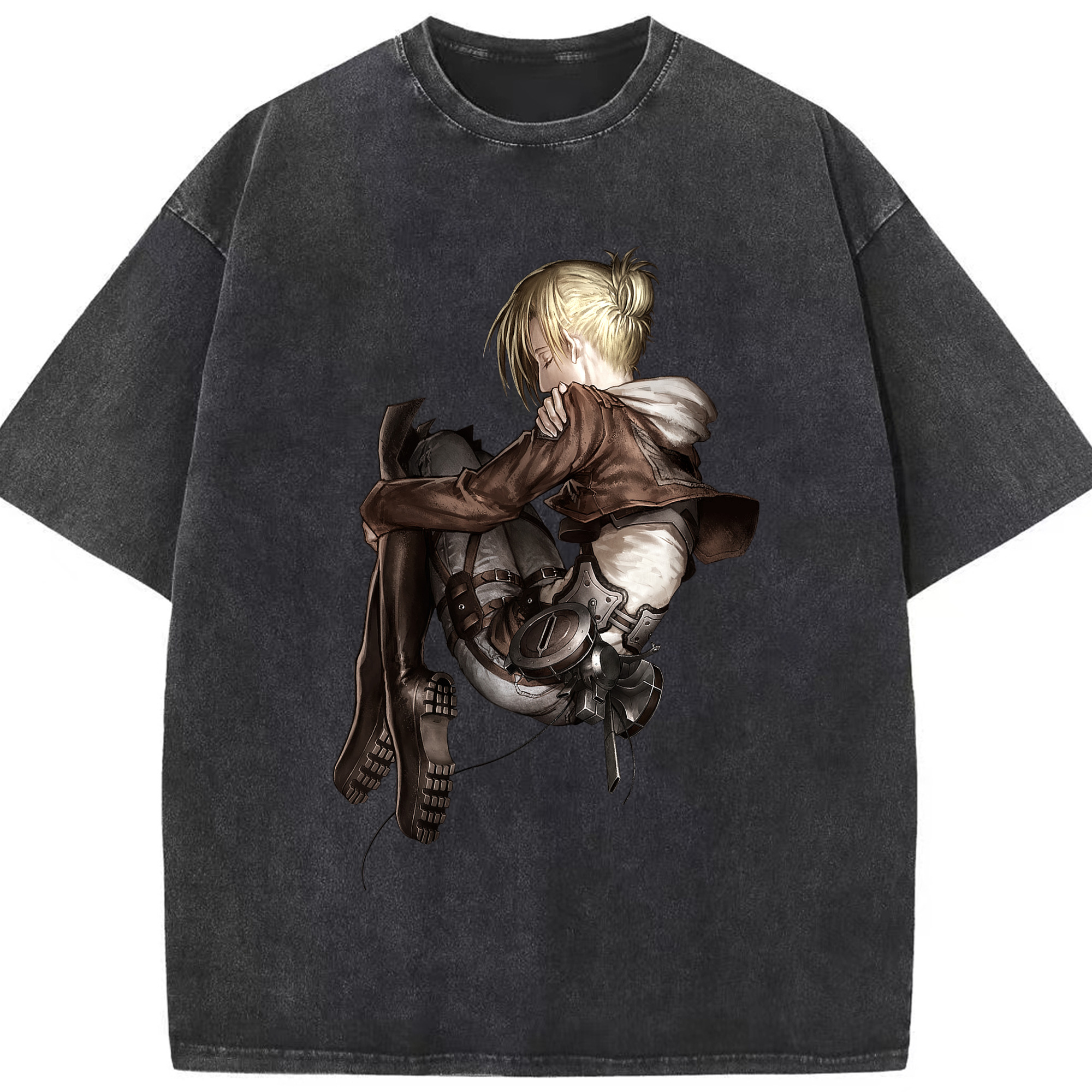 （画像用） 進撃の巨人 アニ・レオンハート Attack on Titan Annie Leonhart 綿100% ヴィンテージ風 半袖Tシャツ（フロントプリント）