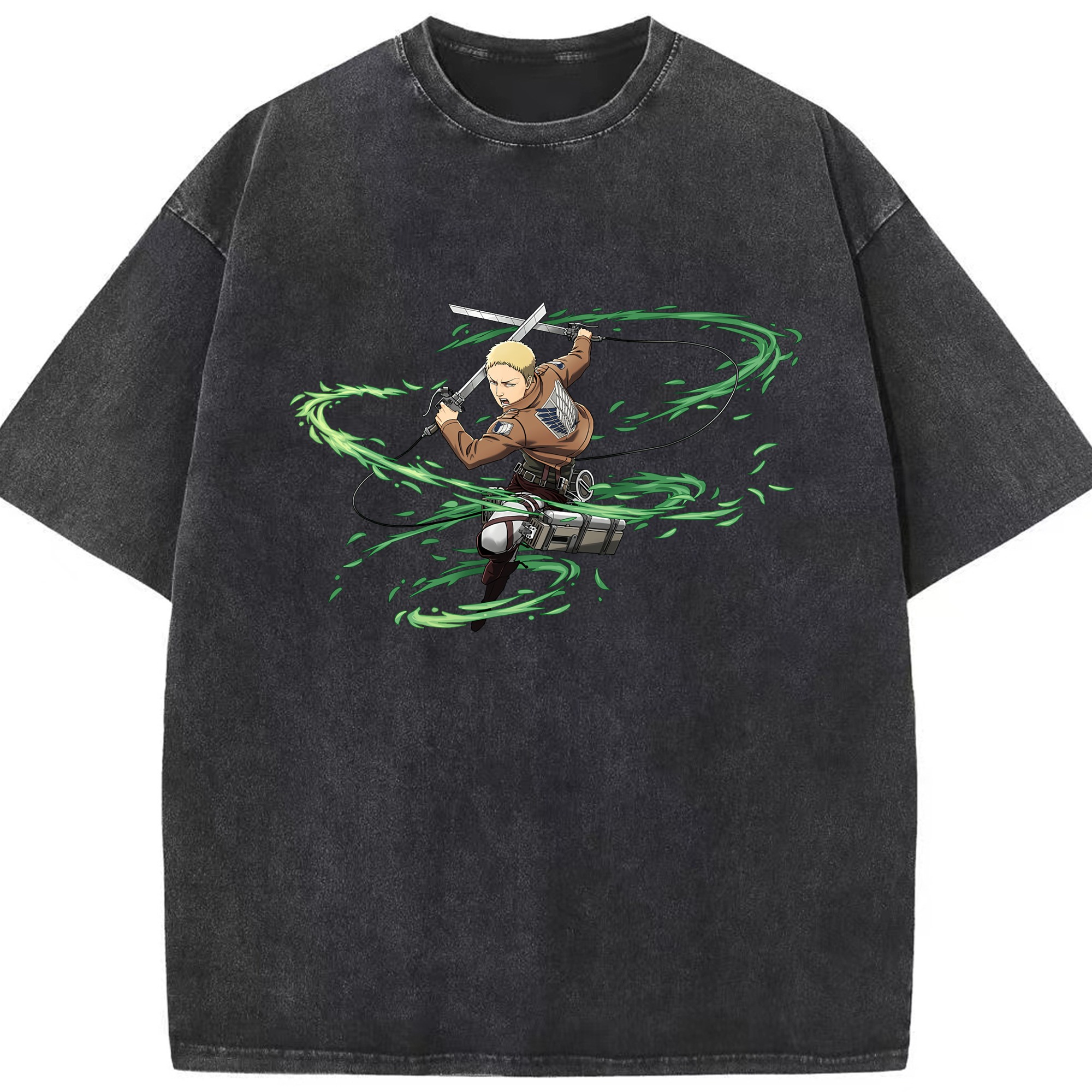 （画像用） 進撃の巨人 ライナー・ブラウン Attack on Titan Reiner Braun 綿100% ヴィンテージ風 半袖Tシャツ（フロントプリント）