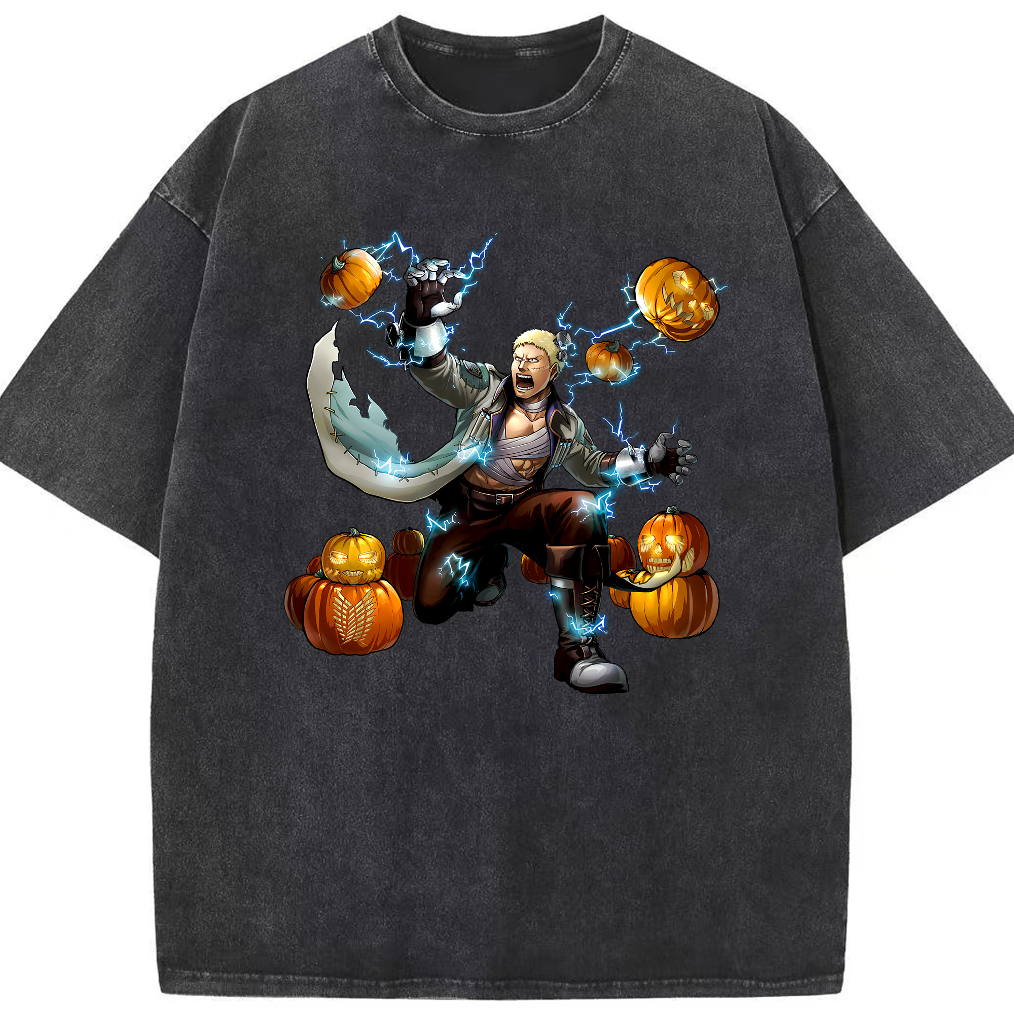 （画像用） 進撃の巨人 ライナー・ブラウン Attack on Titan Reiner Braun 綿100% ヴィンテージ風 半袖Tシャツ（フロントプリント）