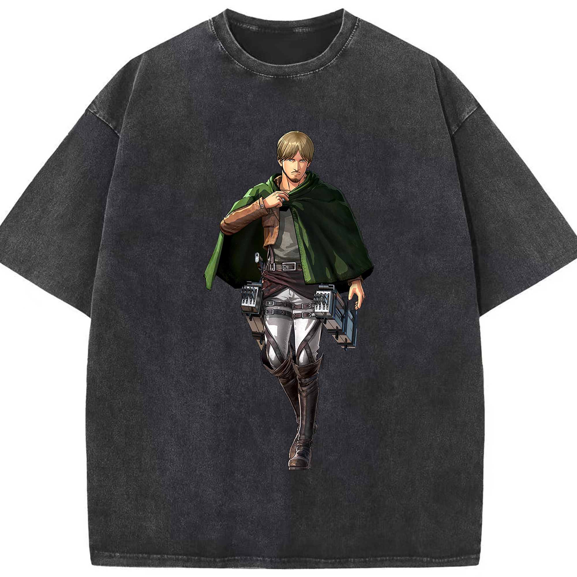 （画像用） 進撃の巨人 ミケ·ザカリアス Attack on Titan Mike Zakarius 綿100% ヴィンテージ風 半袖Tシャツ（フロントプリント）