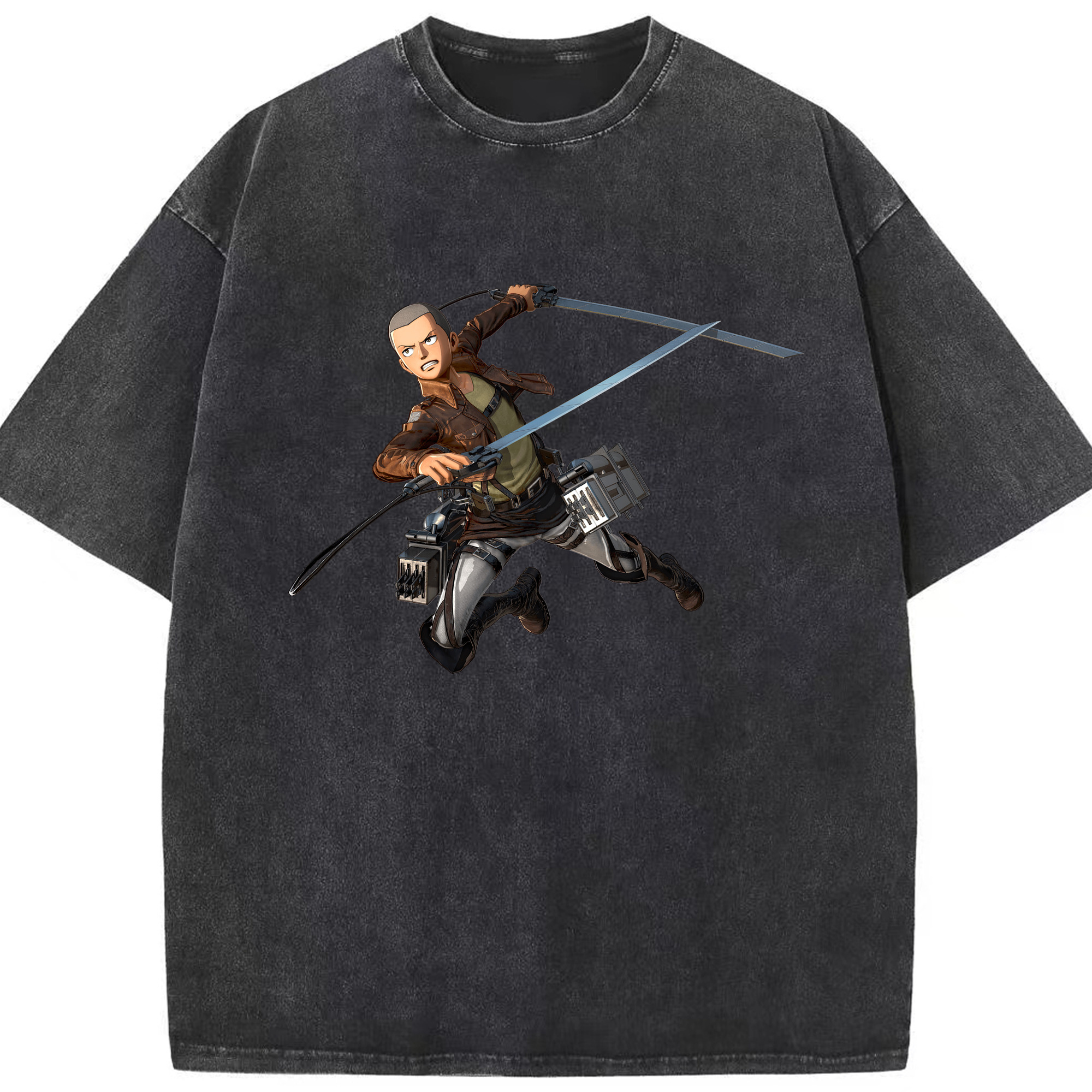 （画像用） 進撃の巨人 コニー·スプリンガー Attack on Titan Connie Springer 綿100% ヴィンテージ風 半袖Tシャツ（フロントプリント）