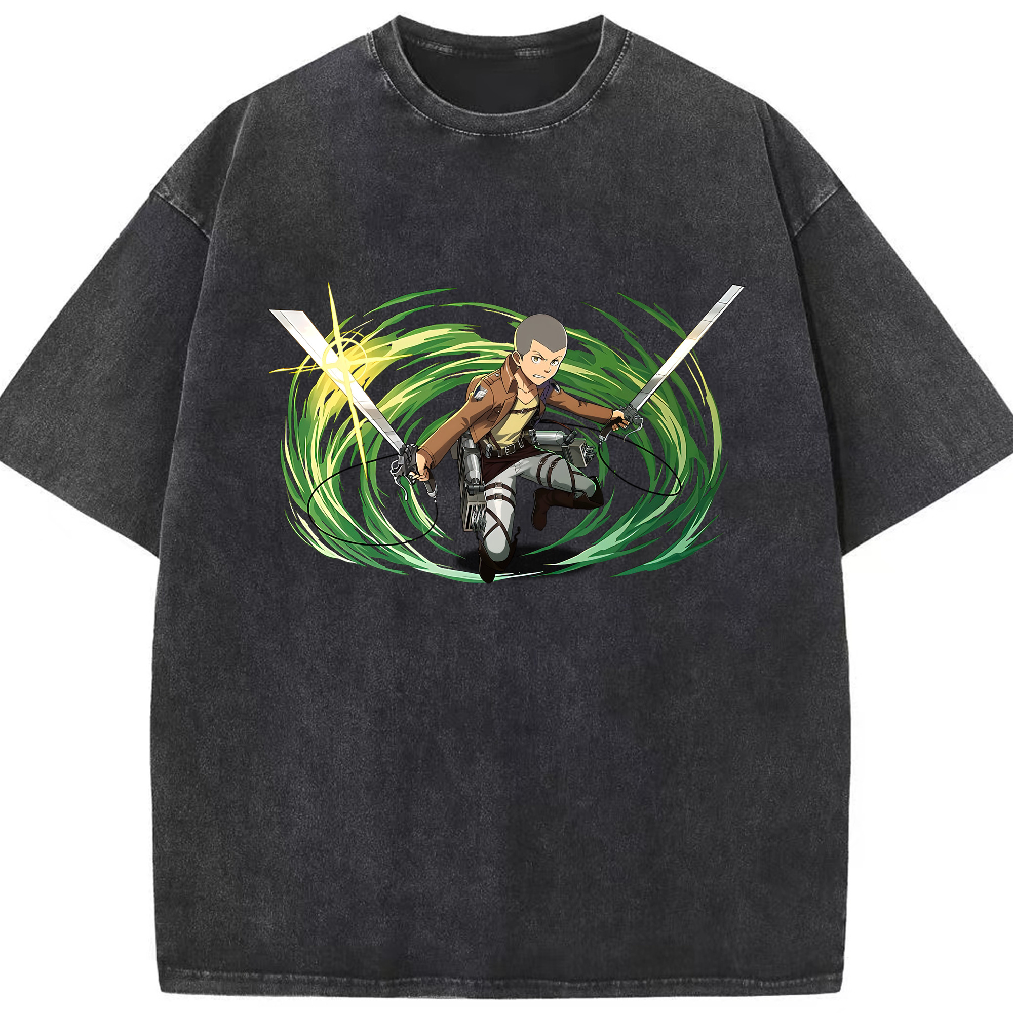 （画像用） 進撃の巨人 コニー·スプリンガー Attack on Titan Connie Springer 綿100% ヴィンテージ風 半袖Tシャツ（フロントプリント）