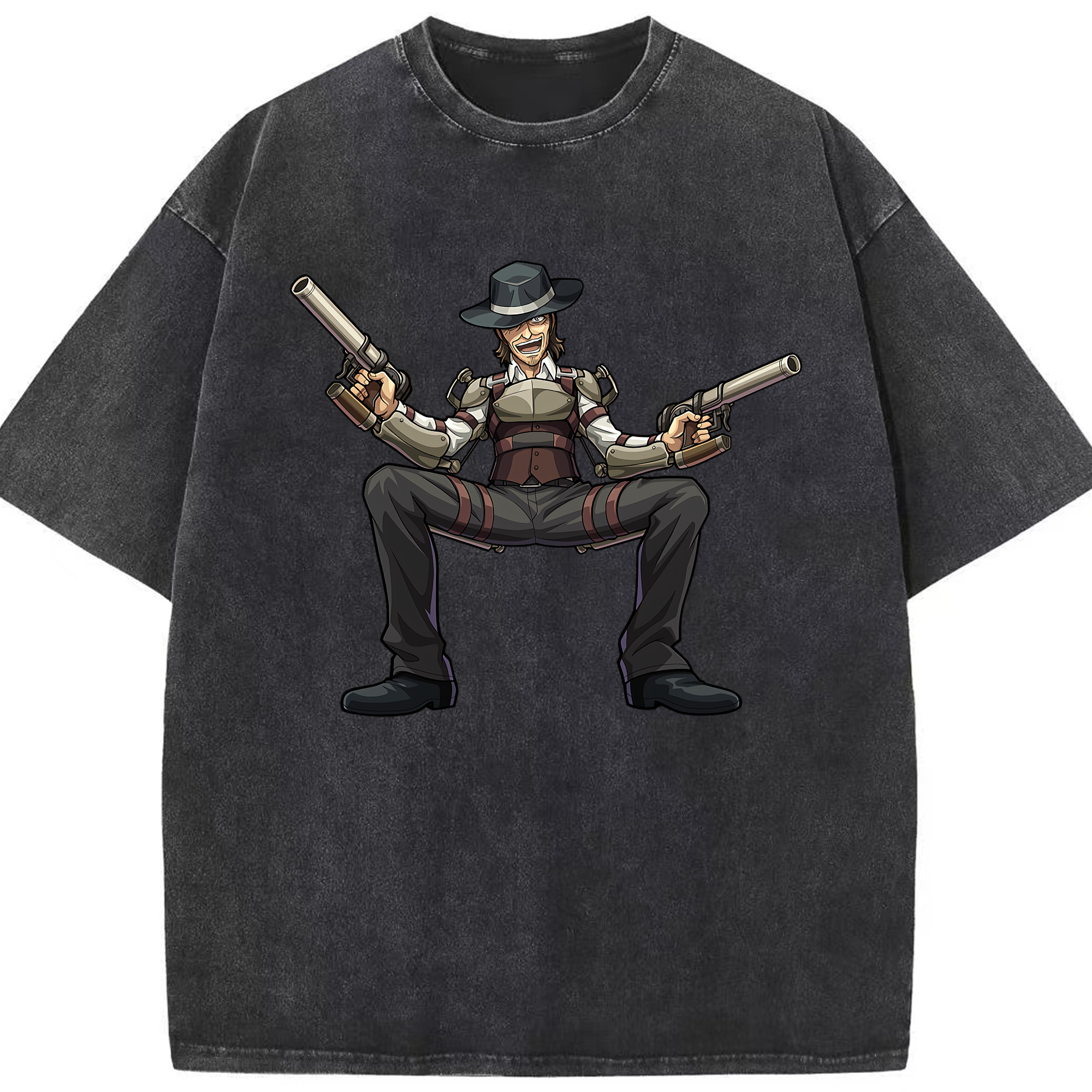 （画像用） 進撃の巨人 ケニー·アッカーマン Attack on Titan Kenny Ackerman 綿100% ヴィンテージ風 半袖Tシャツ（フロントプリント）
