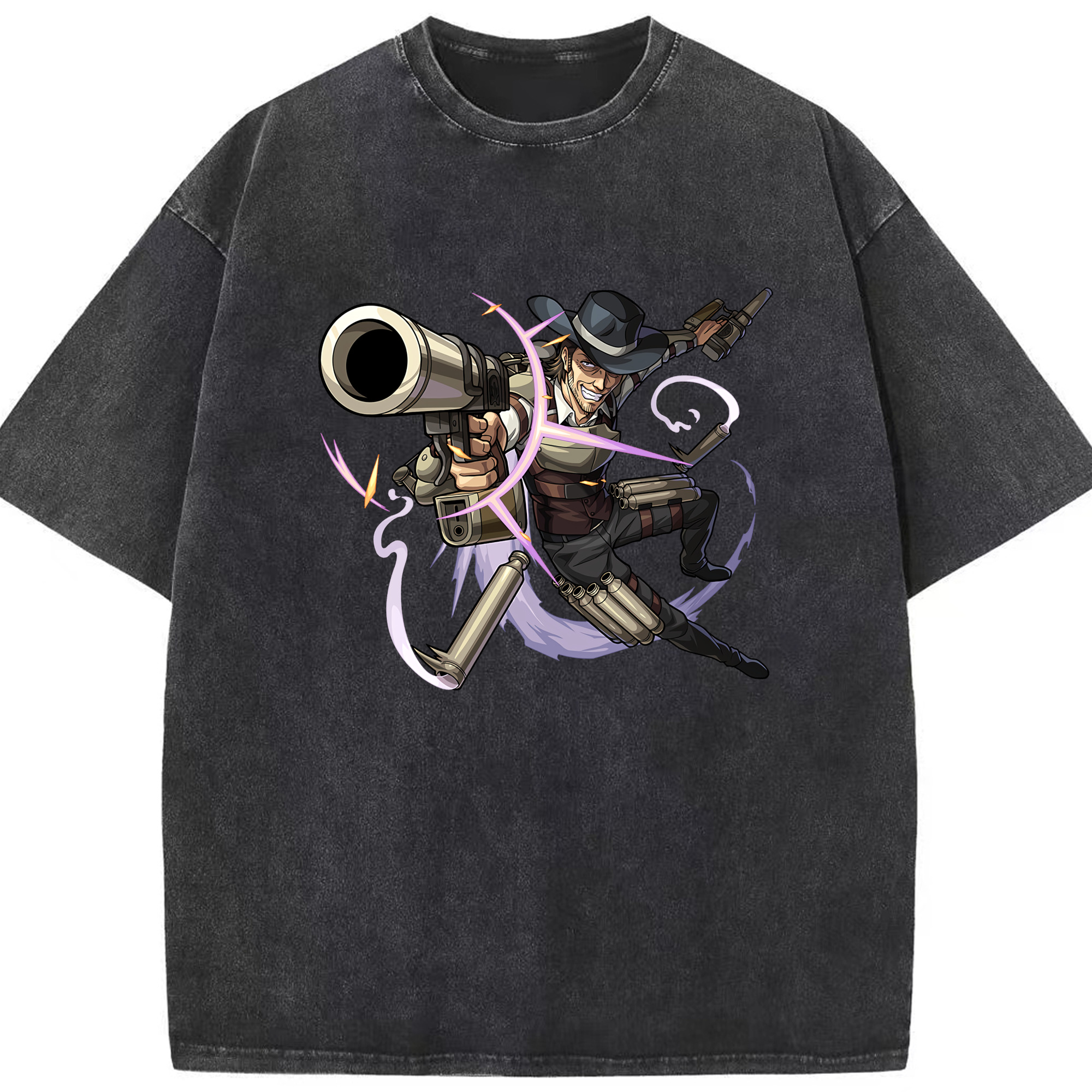 （画像用） 進撃の巨人 ケニー·アッカーマン Attack on Titan Kenny Ackerman 綿100% ヴィンテージ風 半袖Tシャツ（フロントプリント）