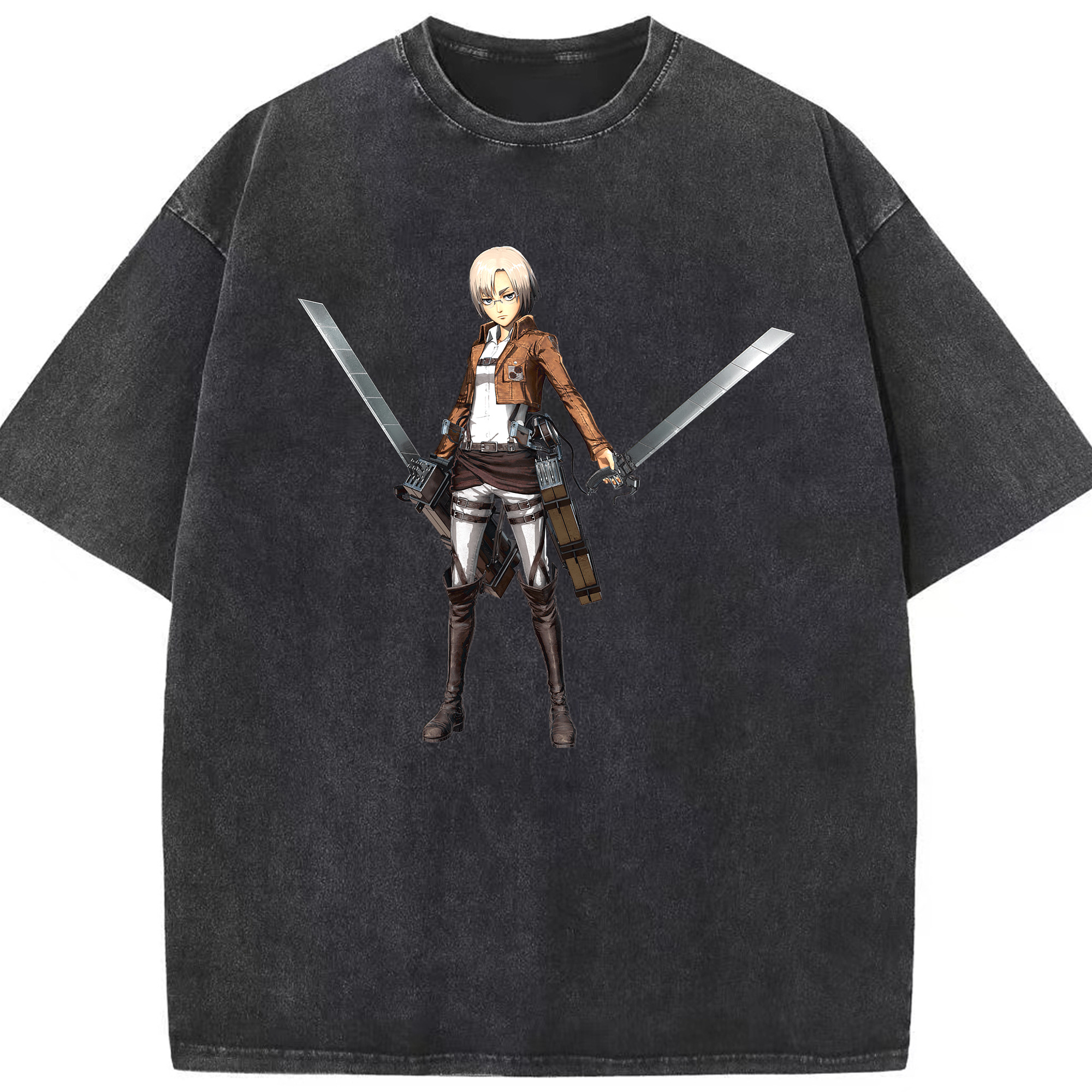 （画像用）  綿100% ヴィンテージ風 半袖Tシャツ（フロントプリント）