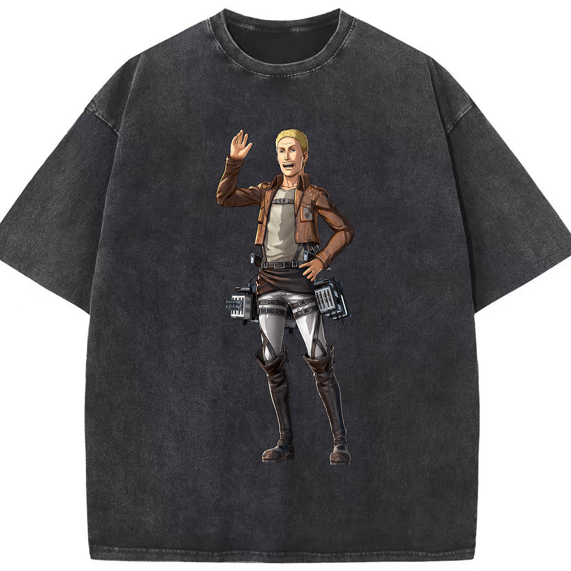 （画像用） 進撃の巨人 ハンネス Attack on Titan Hannes 綿100% ヴィンテージ風 半袖Tシャツ（フロントプリント）