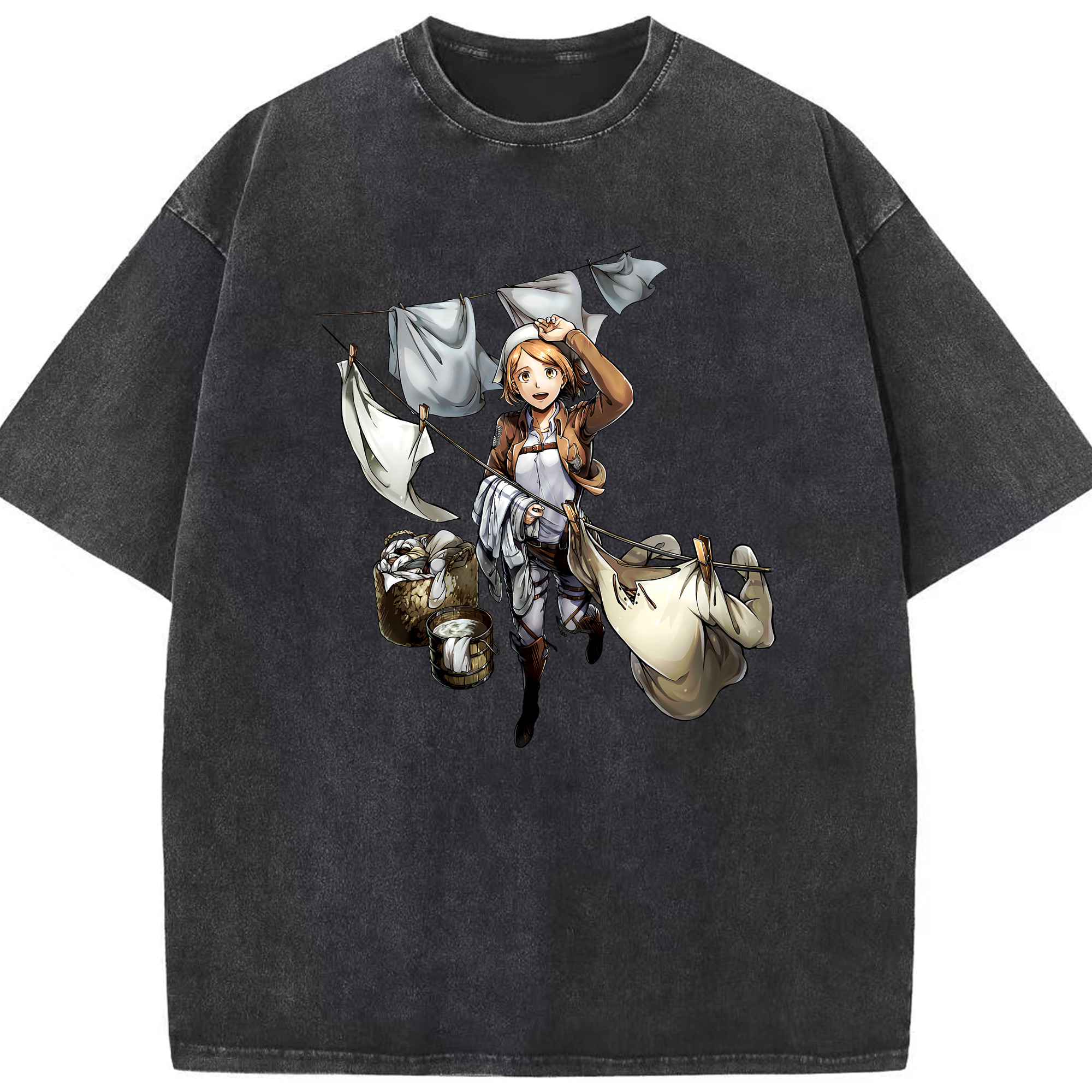 （画像用） 進撃の巨人 ペトラ·ラル Attack on Titan Petra Rall 綿100% ヴィンテージ風 半袖Tシャツ（フロントプリント）