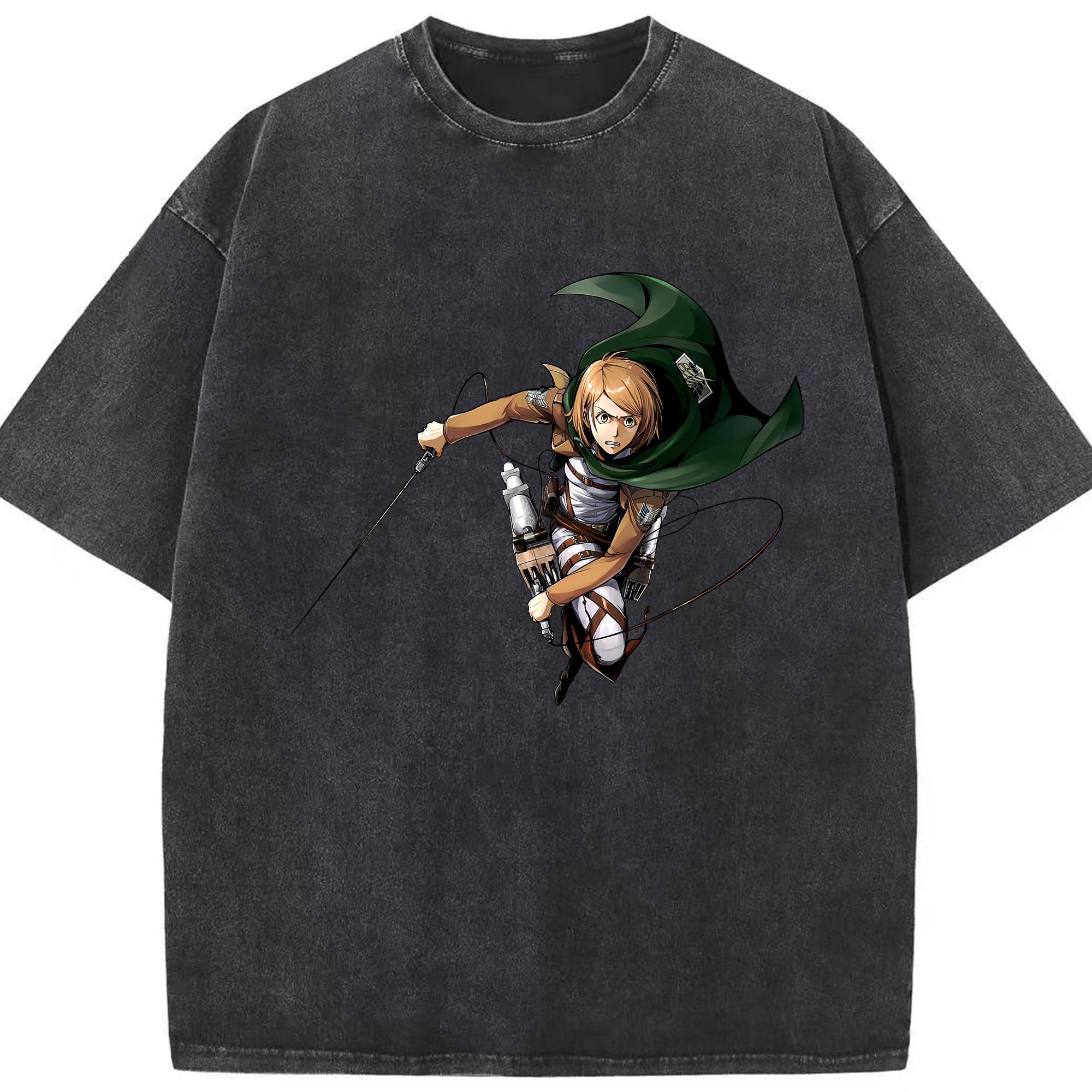 （画像用） 進撃の巨人 ペトラ·ラル Attack on Titan Petra Rall 綿100% ヴィンテージ風 半袖Tシャツ（フロントプリント）