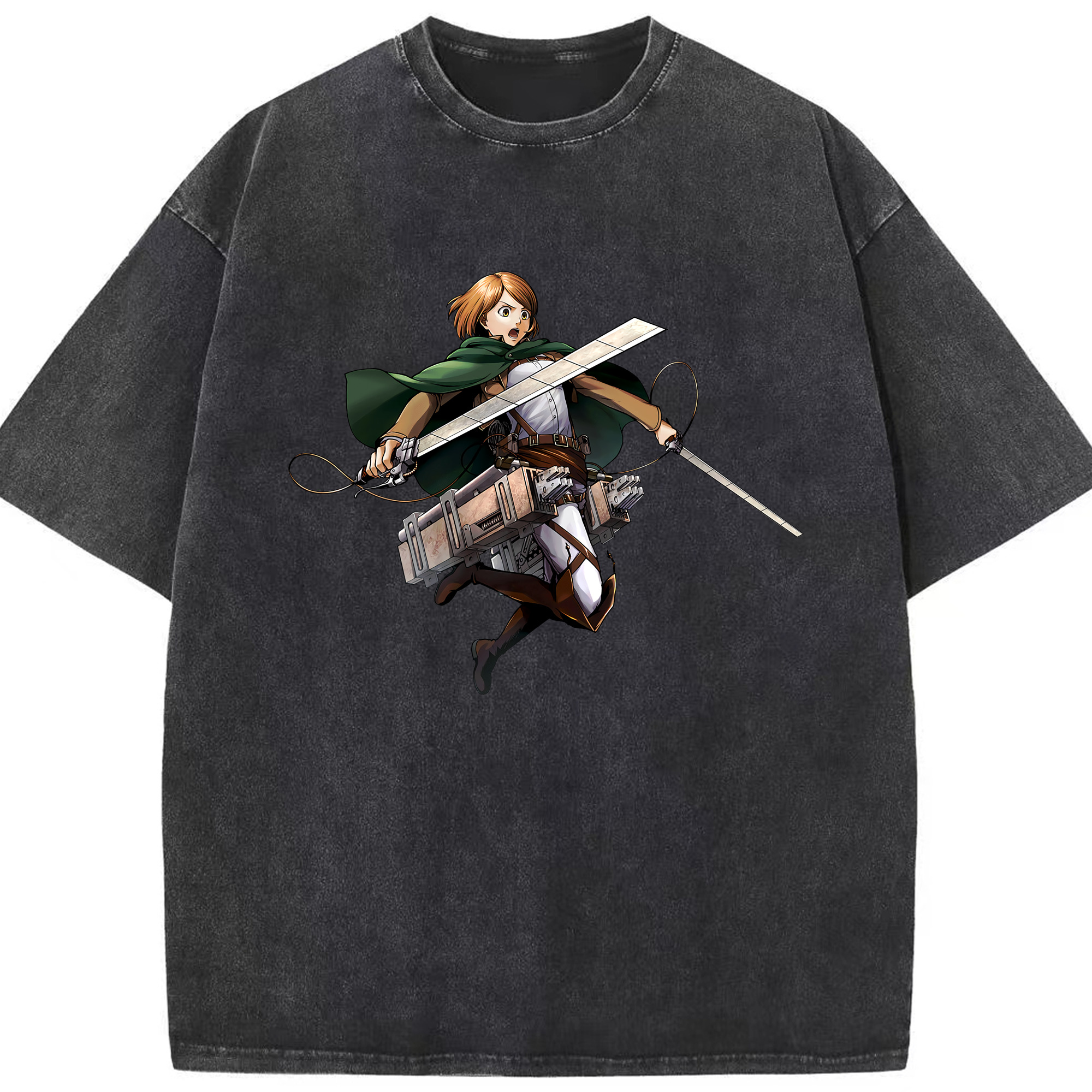 （画像用） 進撃の巨人 ペトラ·ラル Attack on Titan Petra Rall 綿100% ヴィンテージ風 半袖Tシャツ（フロントプリント）