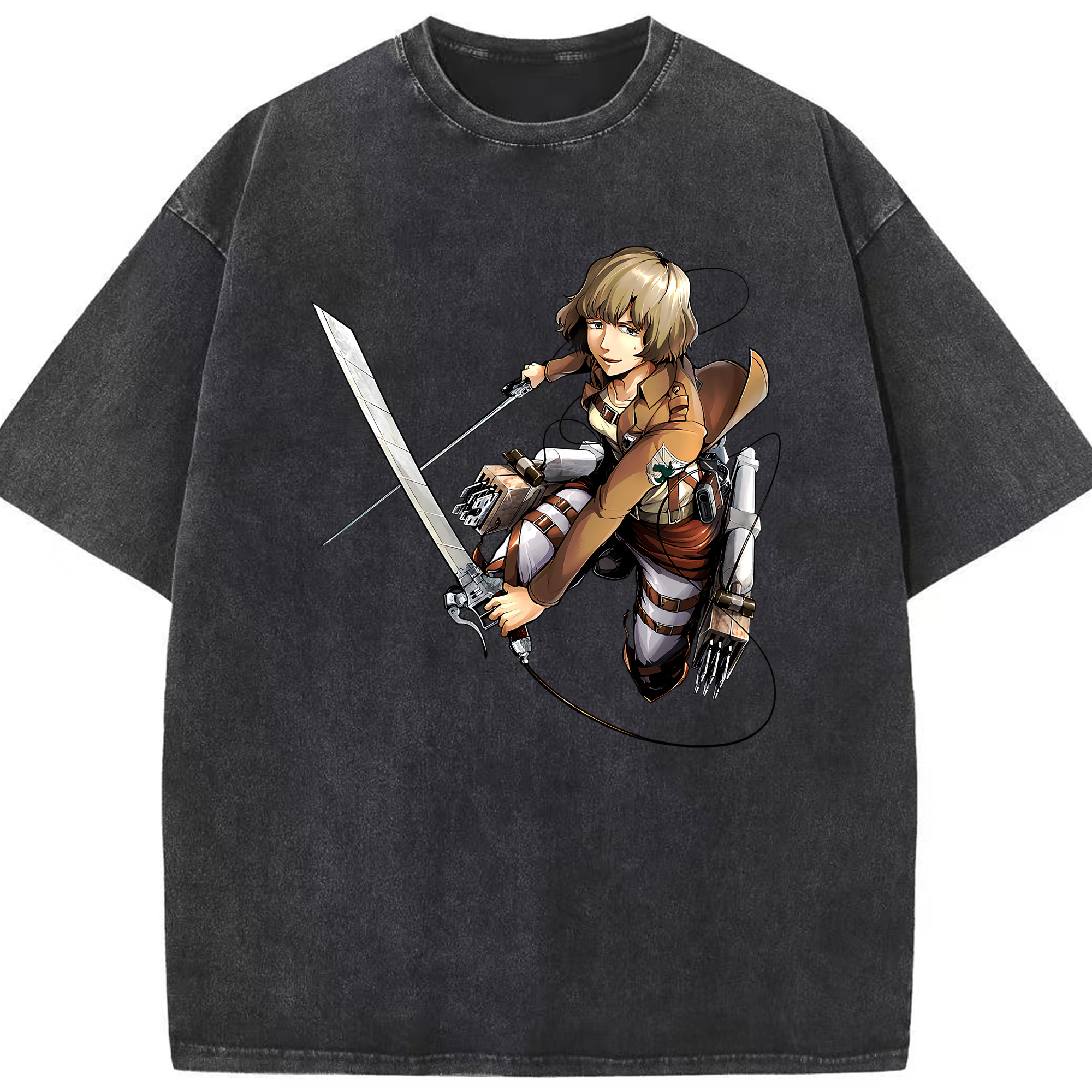 （画像用） 進撃の巨人 ヒツチ Attack on Titan Hitch 綿100% ヴィンテージ風 半袖Tシャツ（フロントプリント）