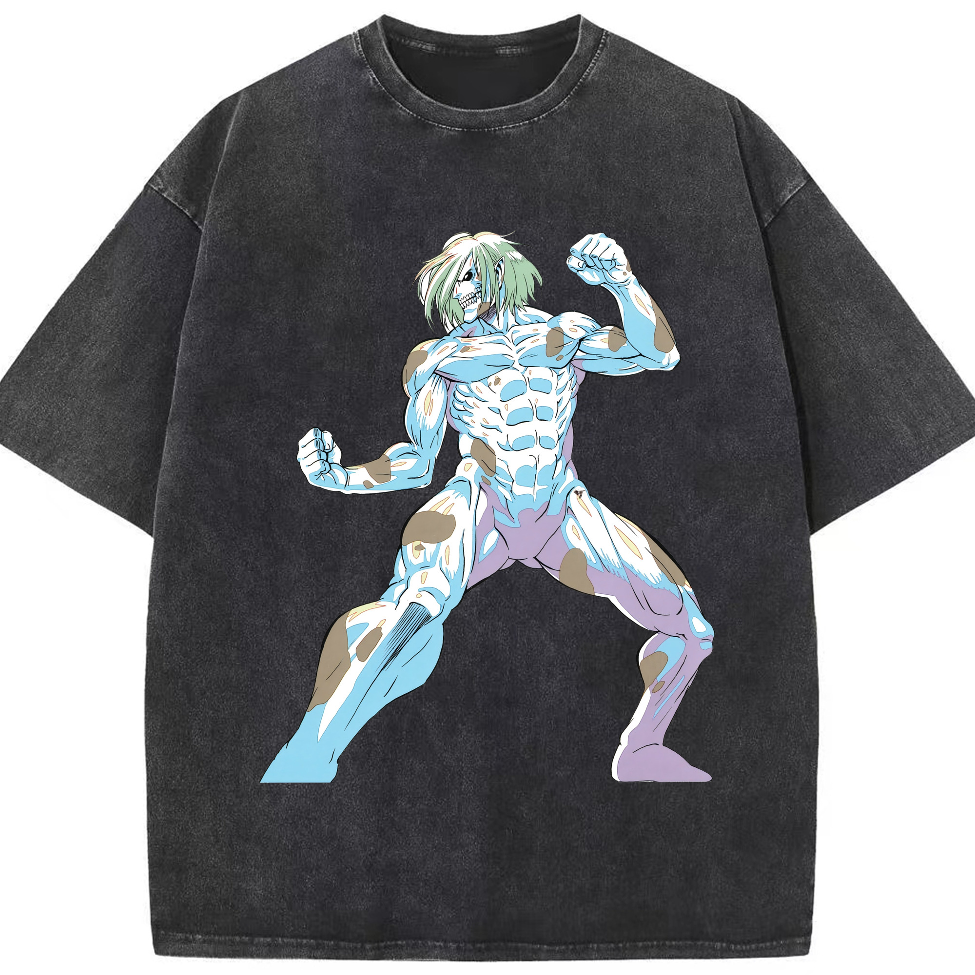 （画像用） 進撃の巨人 Attack on Titan 綿100% ヴィンテージ風 半袖Tシャツ（フロントプリント）