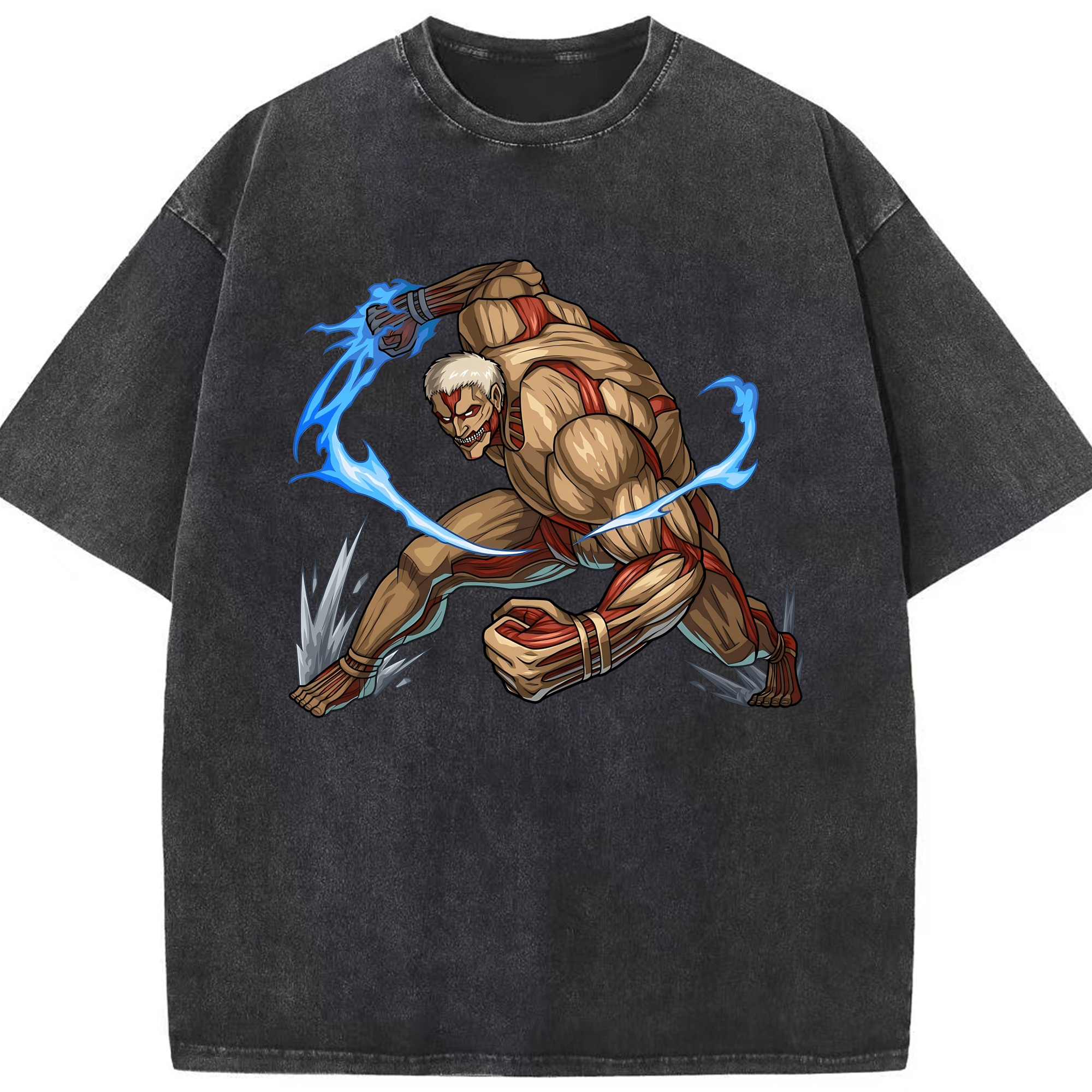 （画像用） 進撃の巨人 Attack on Titan 綿100% ヴィンテージ風 半袖Tシャツ（フロントプリント）