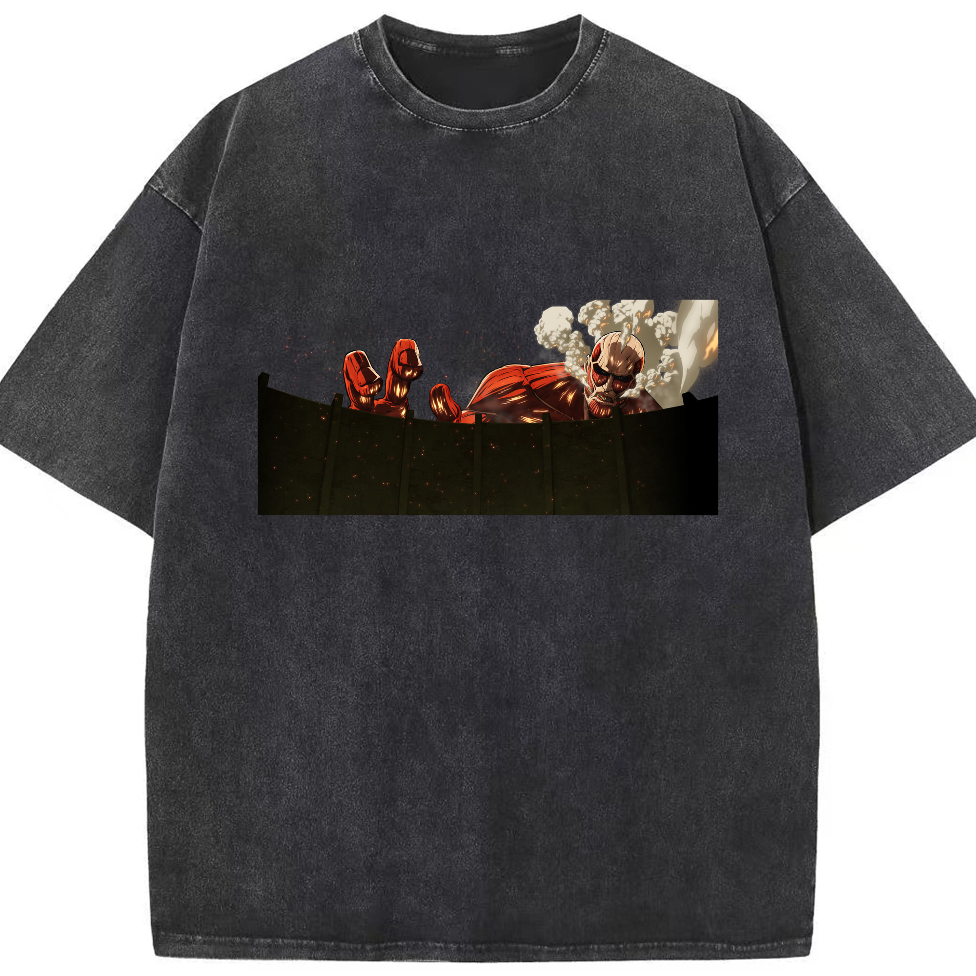 （画像用） 進撃の巨人 Attack on Titan 綿100% ヴィンテージ風 半袖Tシャツ（フロントプリント）