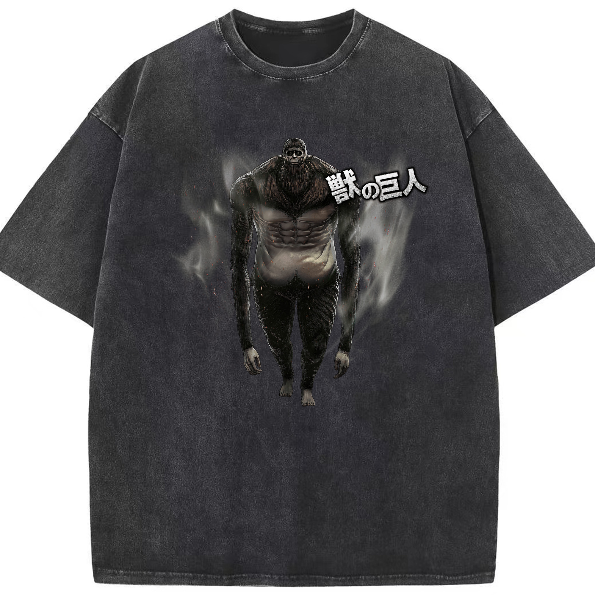（画像用） 進撃の巨人 Attack on Titan 綿100% ヴィンテージ風 半袖Tシャツ（フロントプリント）
