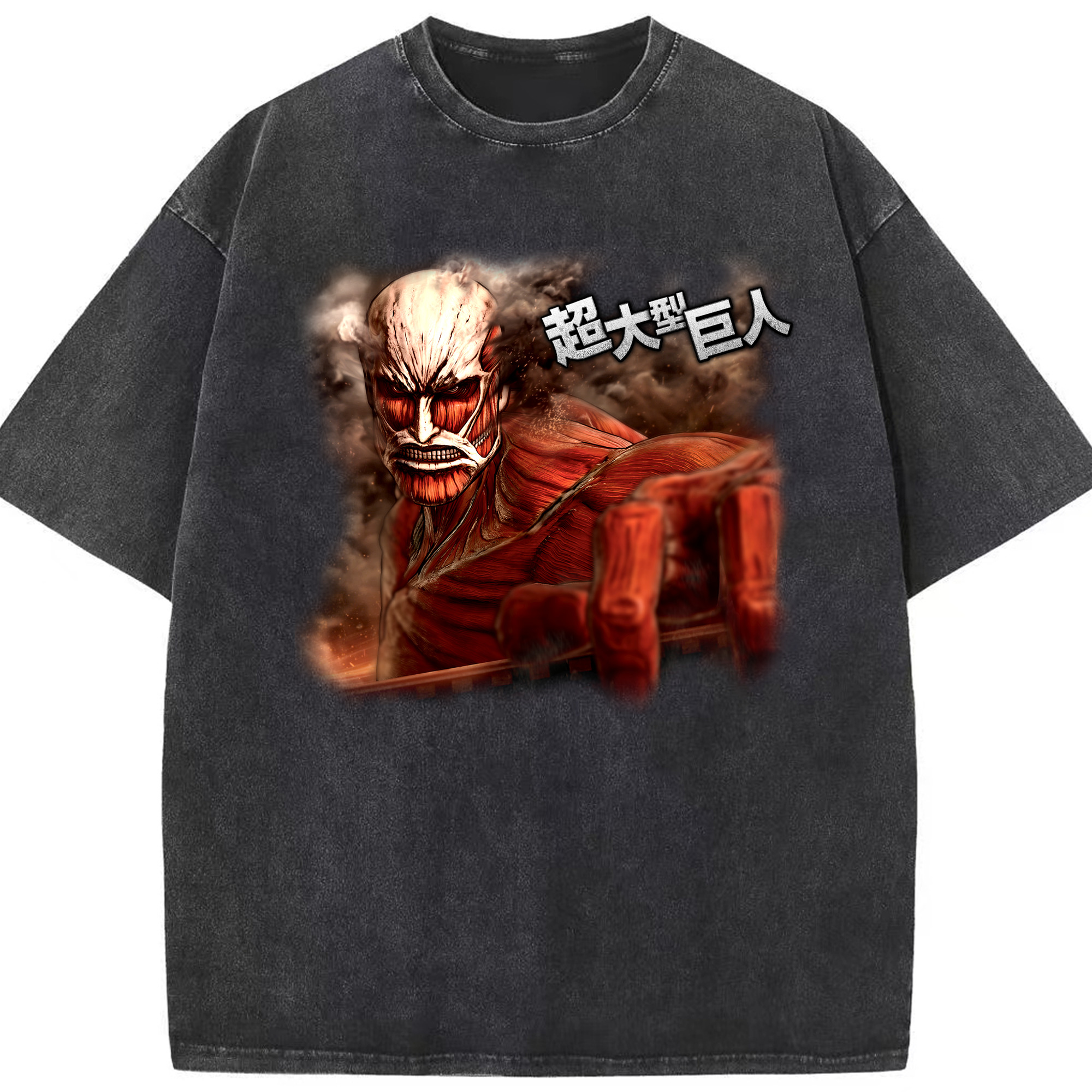 （画像用） 進撃の巨人 Attack on Titan 綿100% ヴィンテージ風 半袖Tシャツ（フロントプリント）