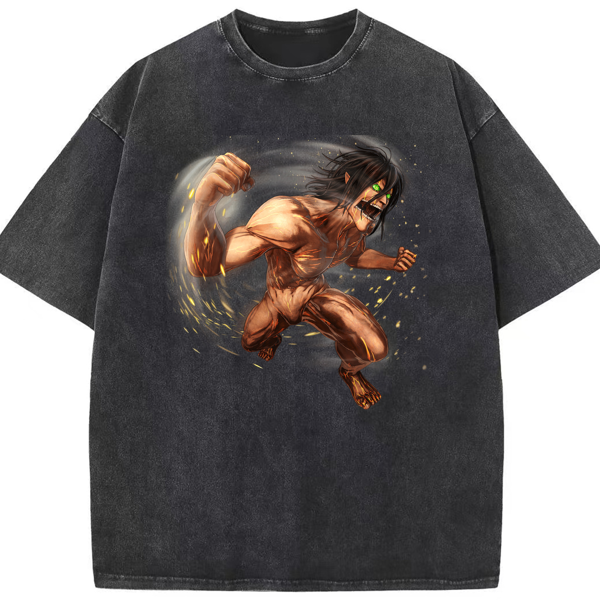 （画像用） 進撃の巨人 Attack on Titan 綿100% ヴィンテージ風 半袖Tシャツ（フロントプリント）