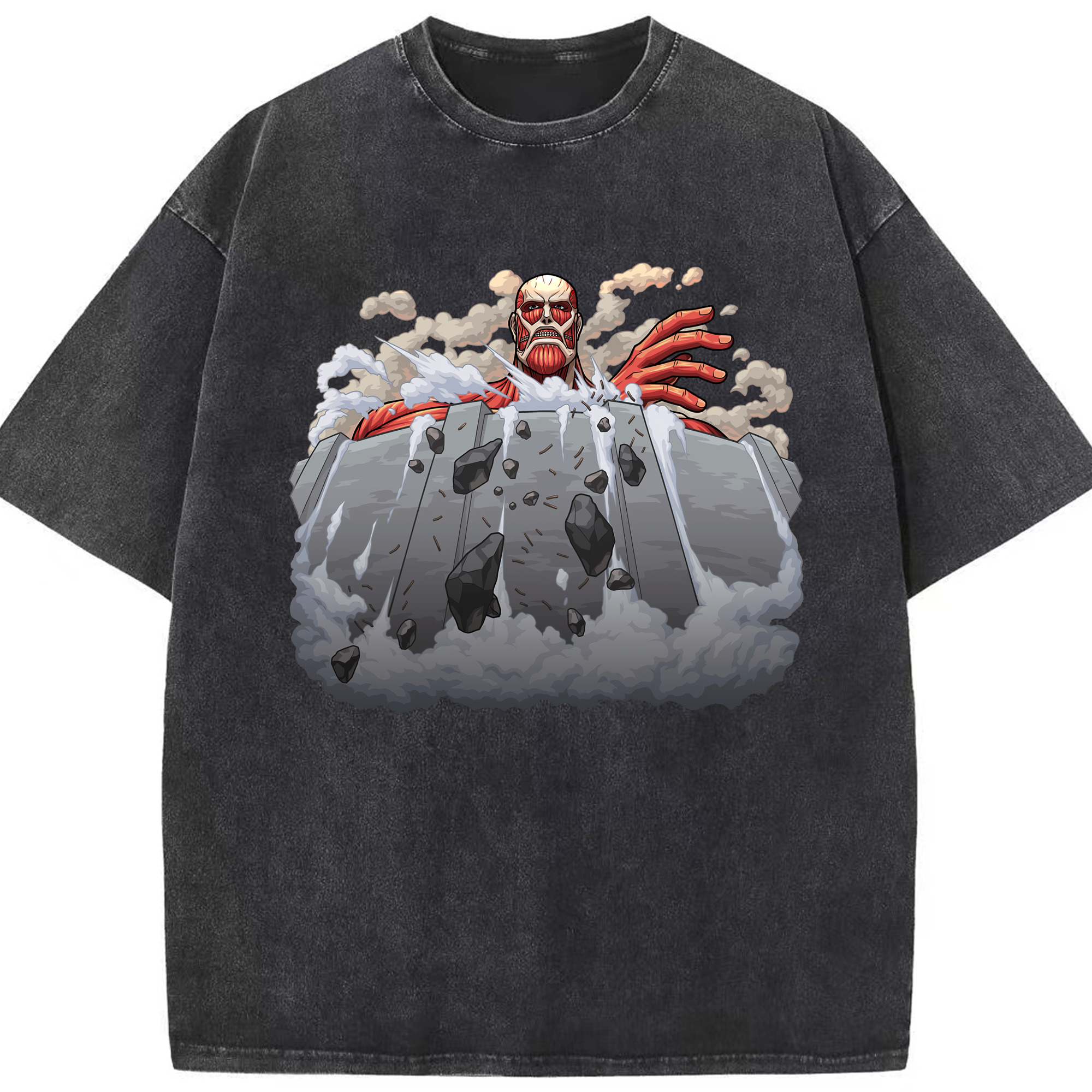 （画像用） 進撃の巨人 Attack on Titan 綿100% ヴィンテージ風 半袖Tシャツ（フロントプリント）