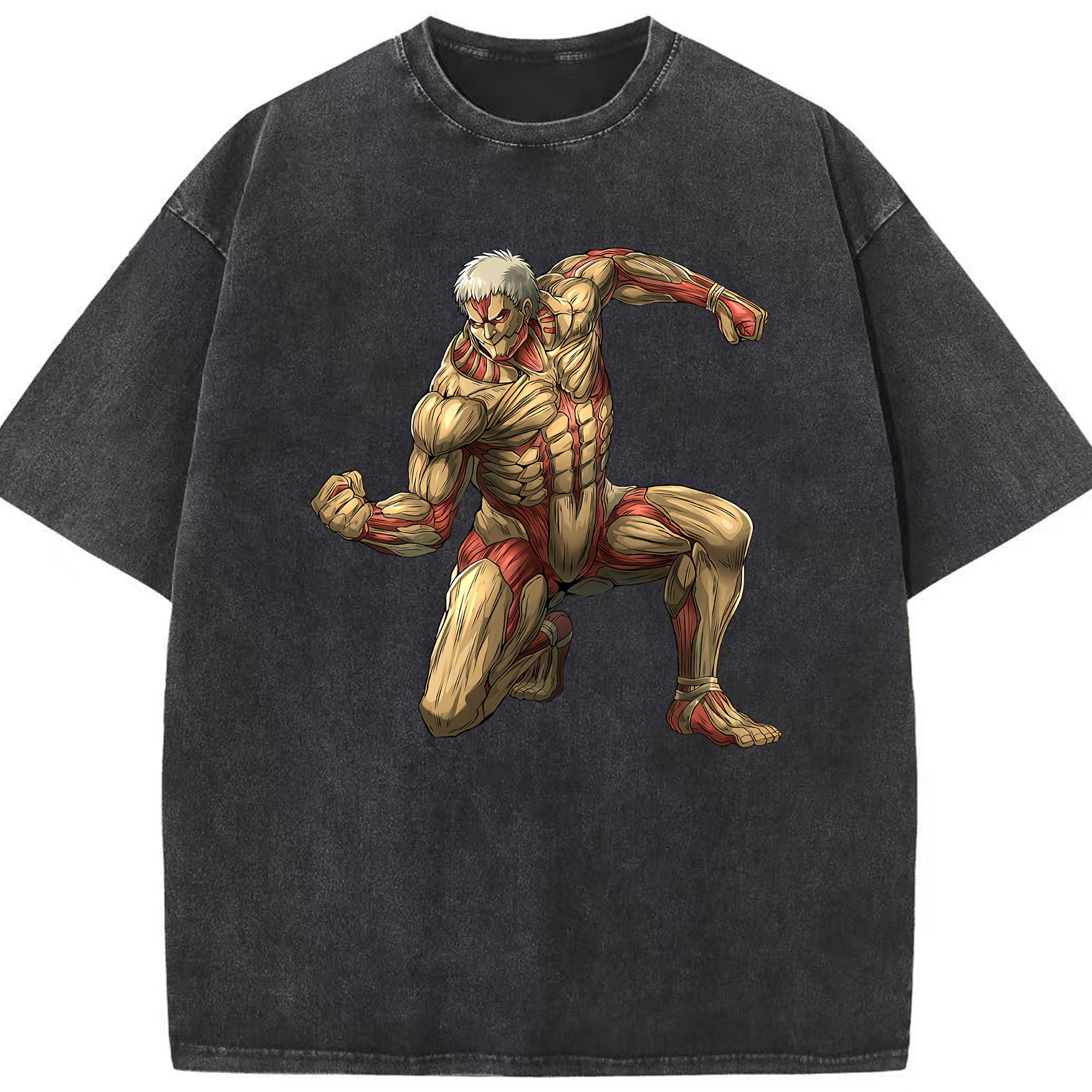 （画像用） 進撃の巨人 Attack on Titan 綿100% ヴィンテージ風 半袖Tシャツ（フロントプリント）