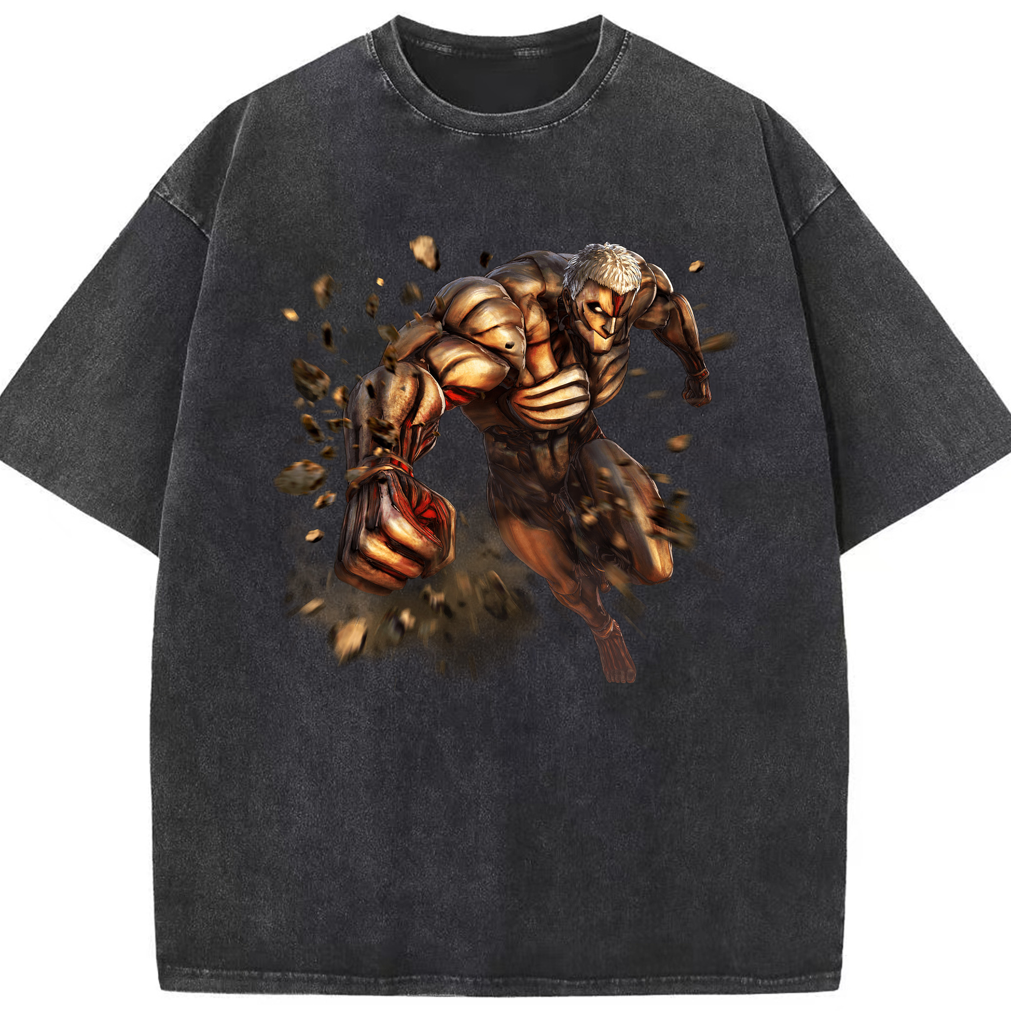 （画像用） 進撃の巨人 Attack on Titan 綿100% ヴィンテージ風 半袖Tシャツ（フロントプリント）
