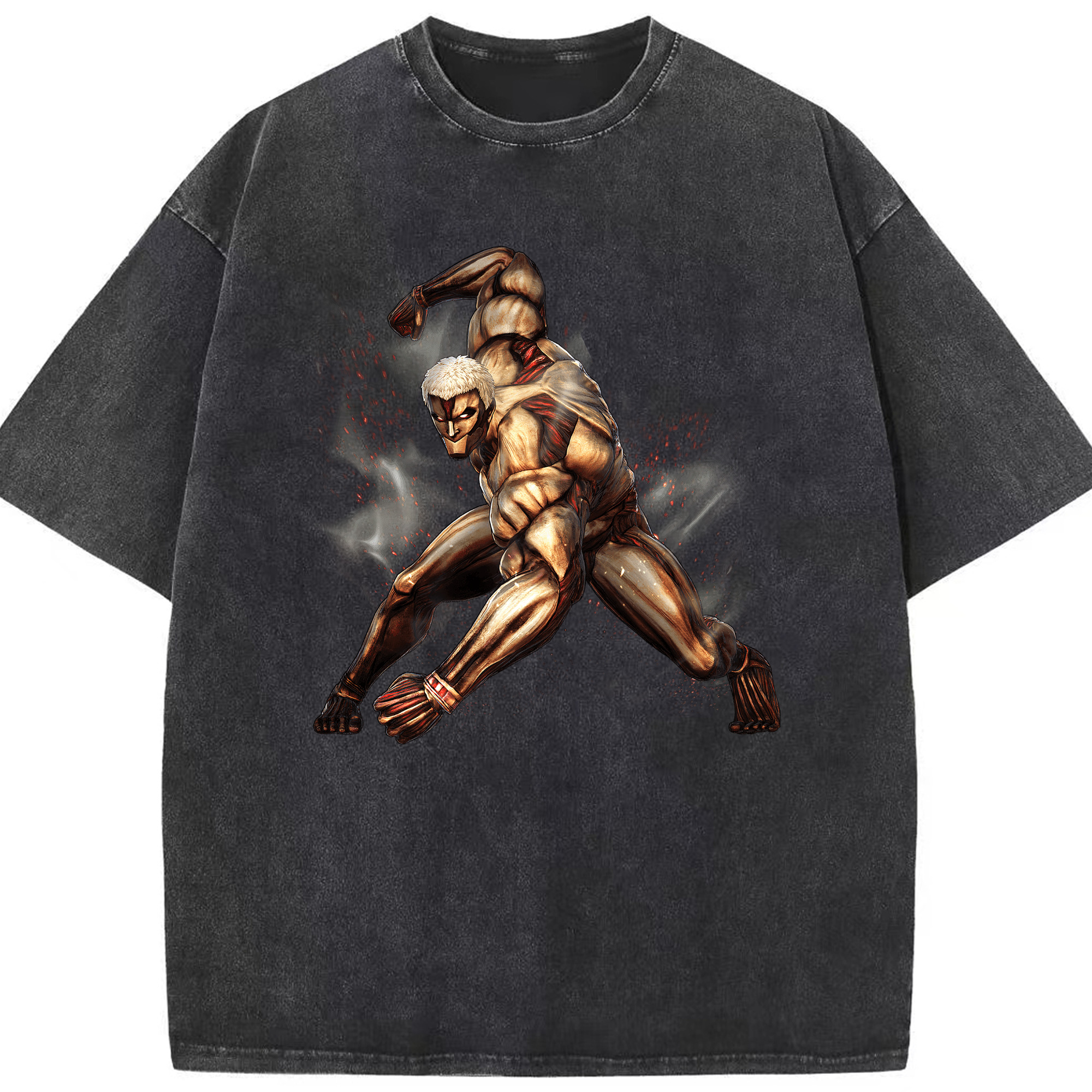 （画像用） 進撃の巨人 Attack on Titan 綿100% ヴィンテージ風 半袖Tシャツ（フロントプリント）