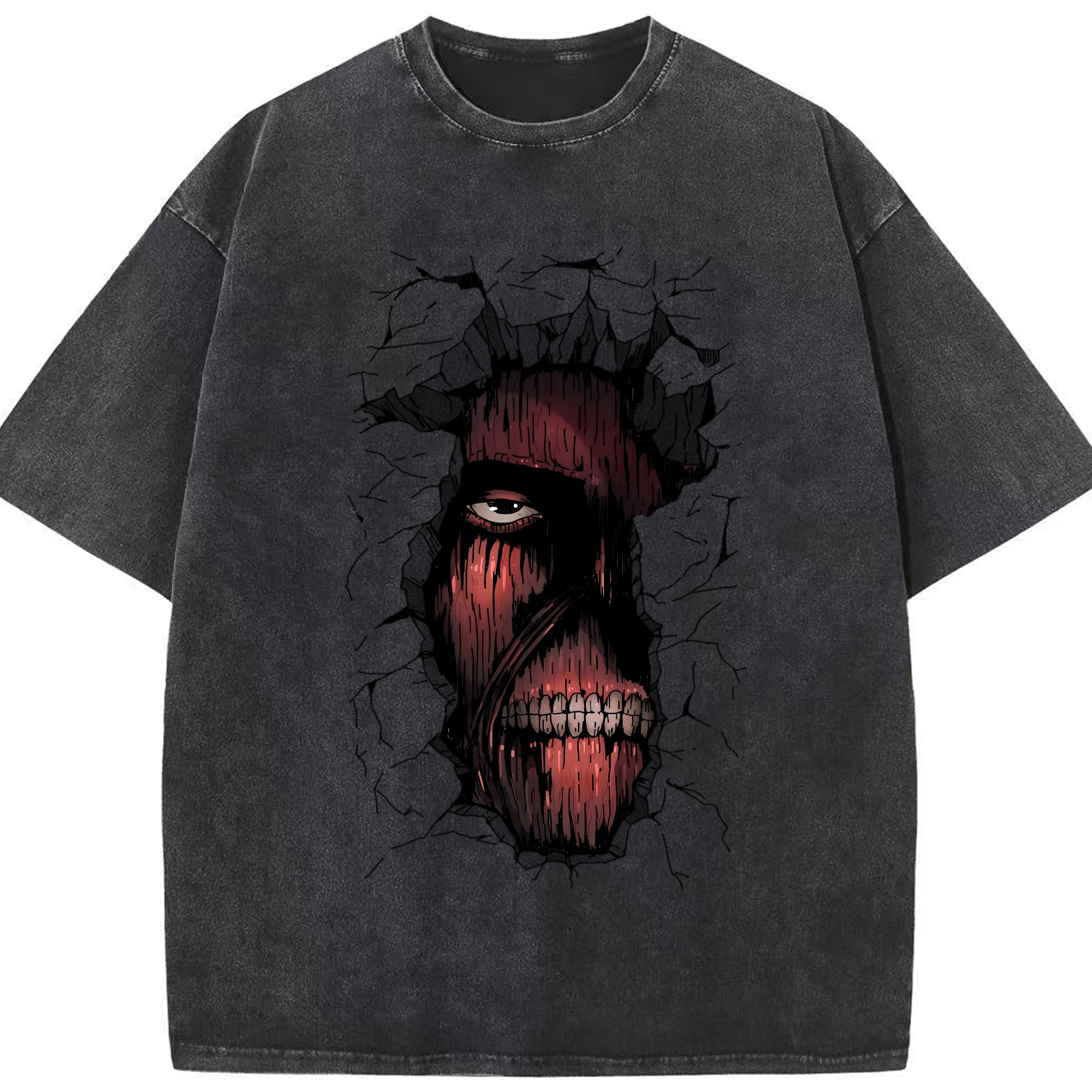（画像用） 進撃の巨人 Attack on Titan 綿100% ヴィンテージ風 半袖Tシャツ（フロントプリント）