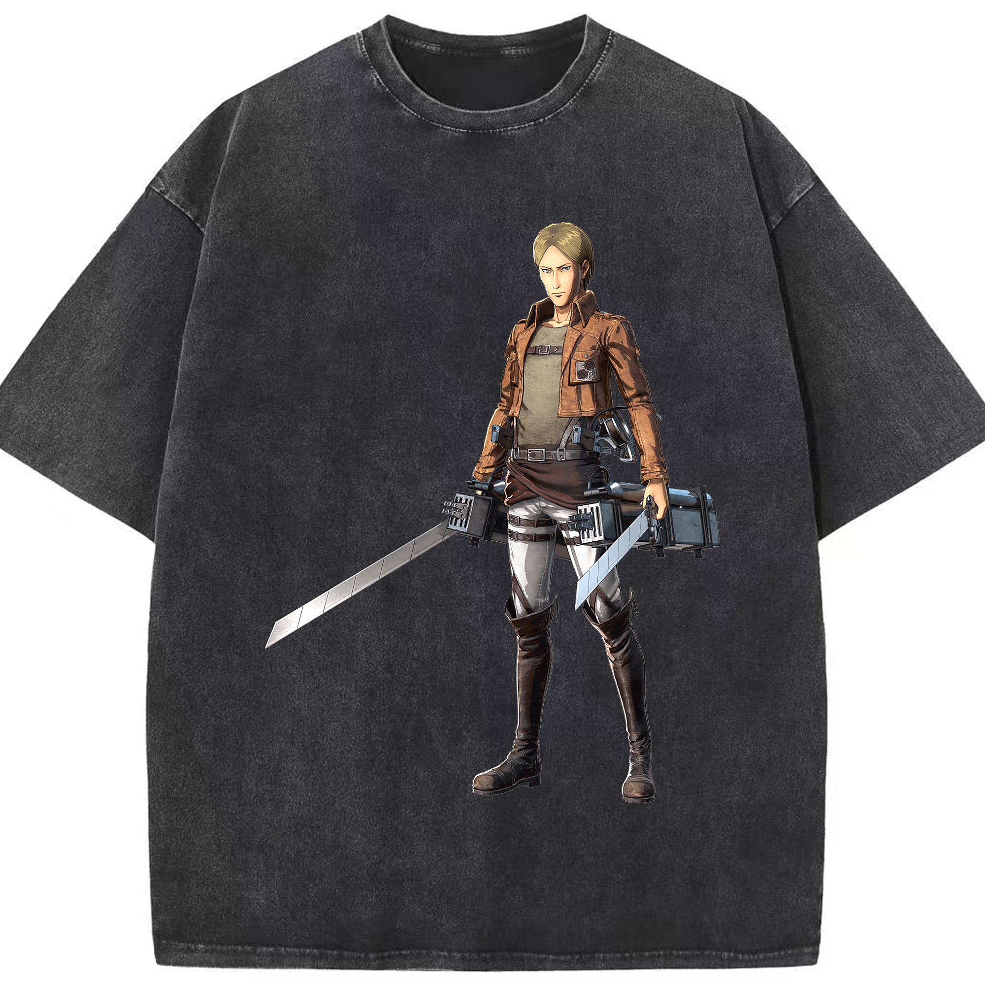 （画像用） 進撃の巨人 Attack on Titan 綿100% ヴィンテージ風 半袖Tシャツ（フロントプリント）