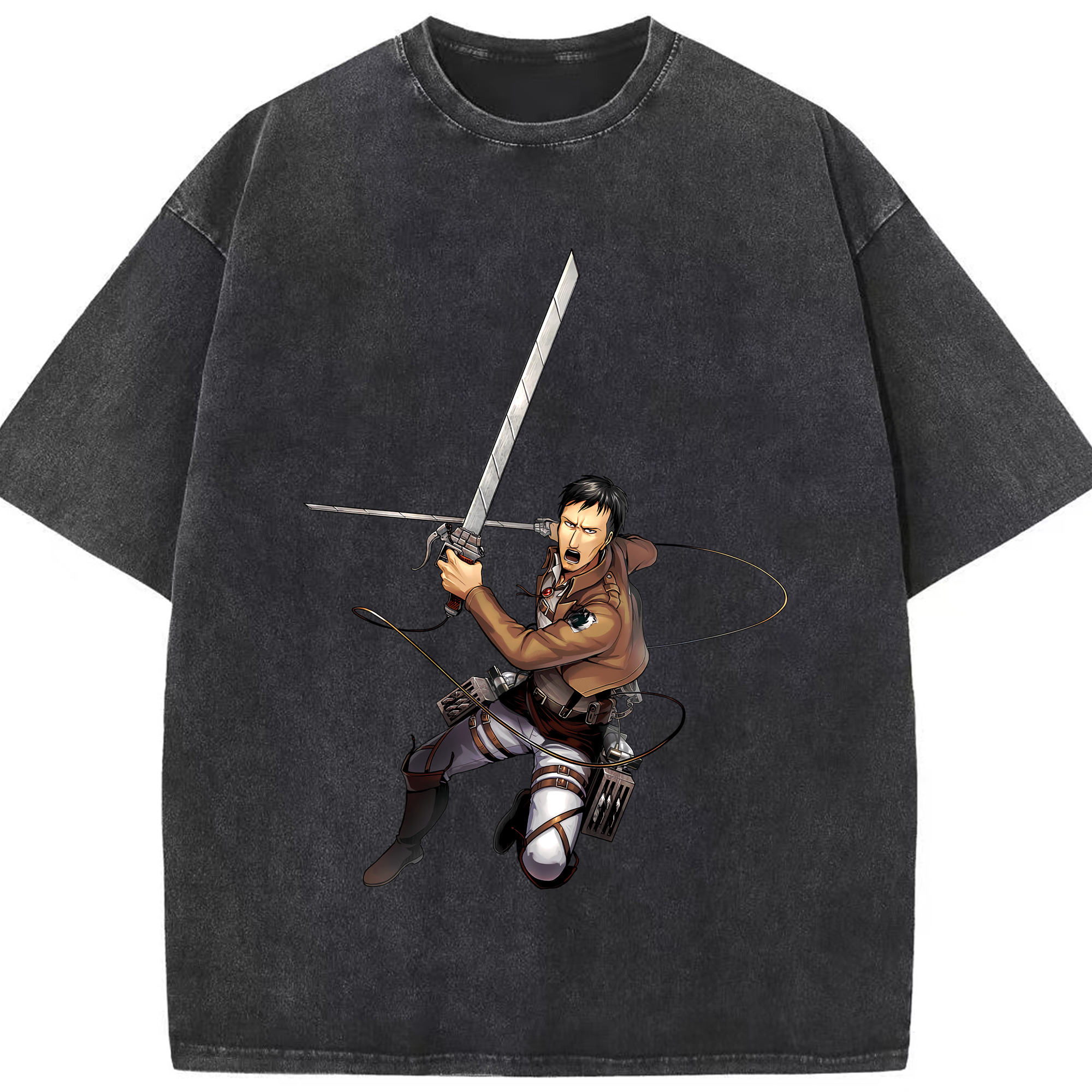 （画像用） 進撃の巨人 Attack on Titan 綿100% ヴィンテージ風 半袖Tシャツ（フロントプリント）