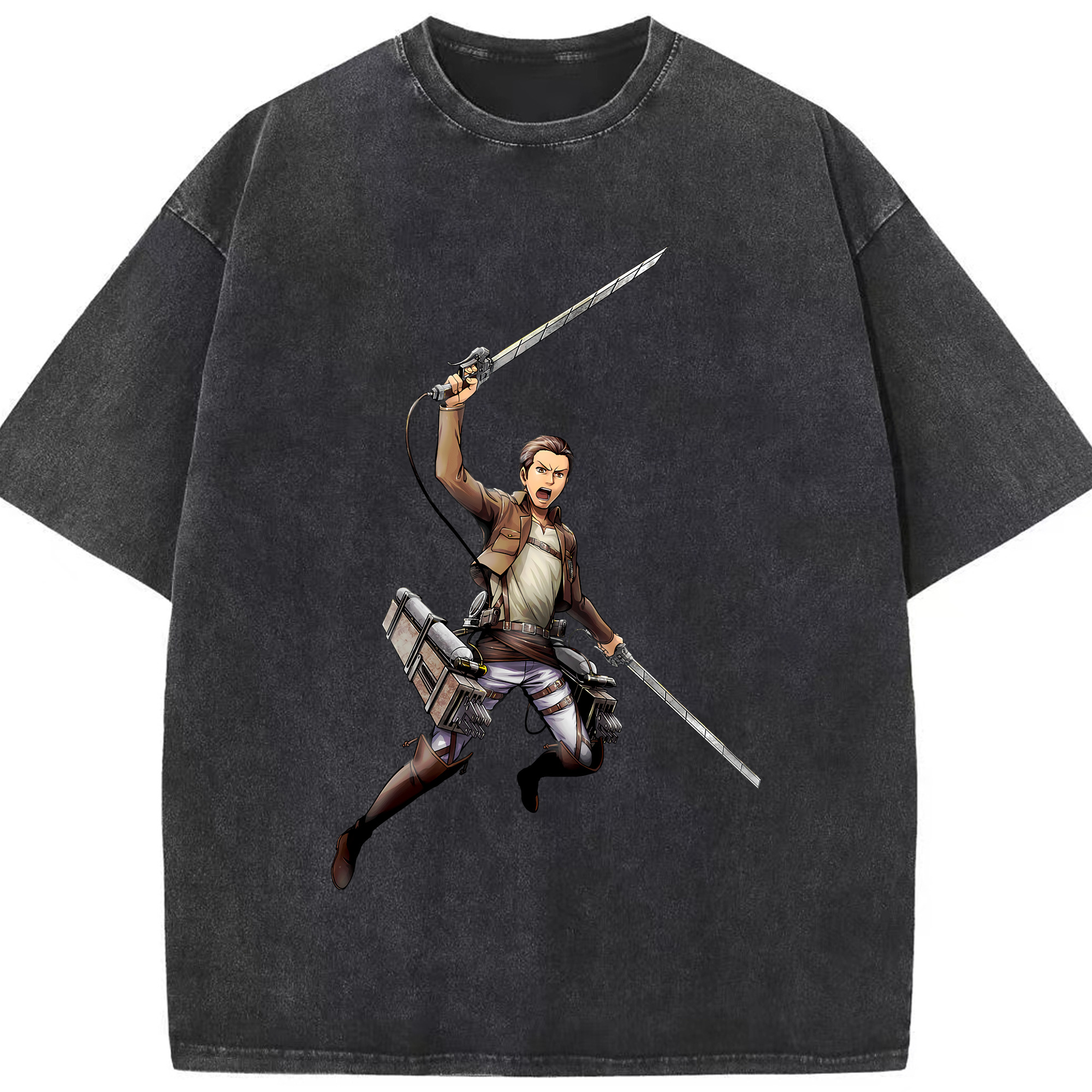 （画像用） 進撃の巨人 Attack on Titan 綿100% ヴィンテージ風 半袖Tシャツ（フロントプリント）