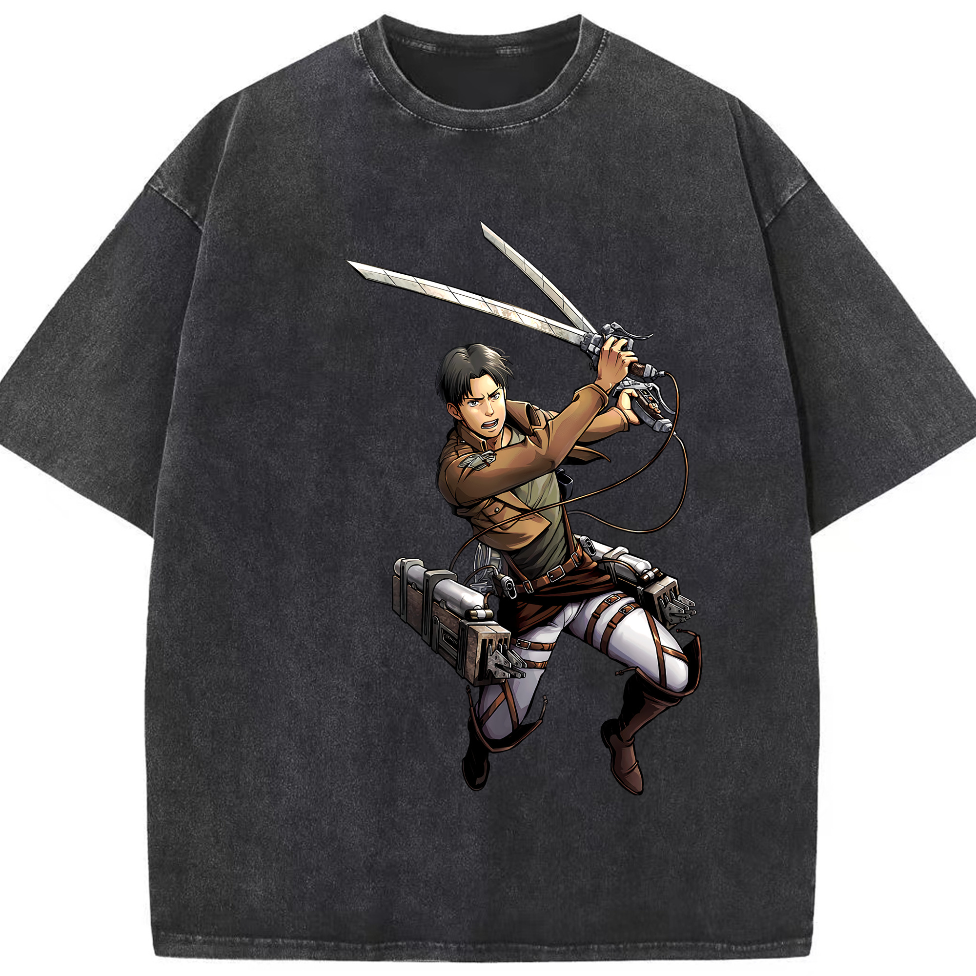 （画像用） 進撃の巨人 Attack on Titan 綿100% ヴィンテージ風 半袖Tシャツ（フロントプリント）