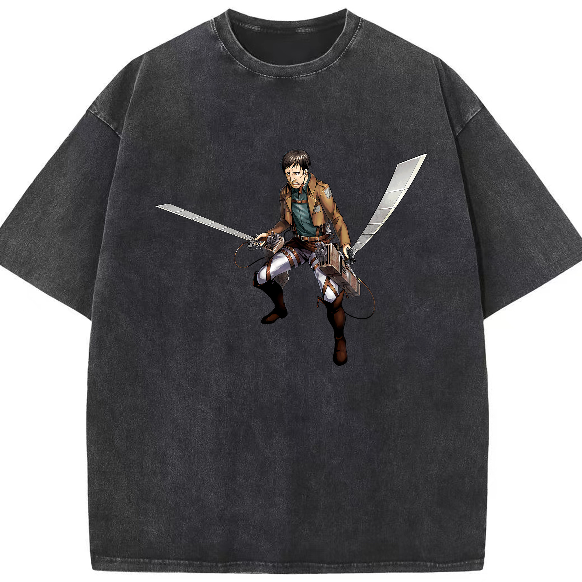 （画像用） 進撃の巨人 Attack on Titan 綿100% ヴィンテージ風 半袖Tシャツ（フロントプリント）