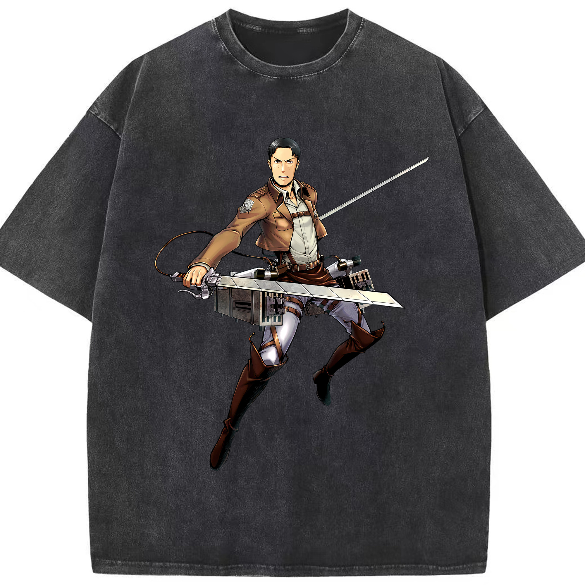 （画像用） 進撃の巨人 Attack on Titan 綿100% ヴィンテージ風 半袖Tシャツ（フロントプリント）