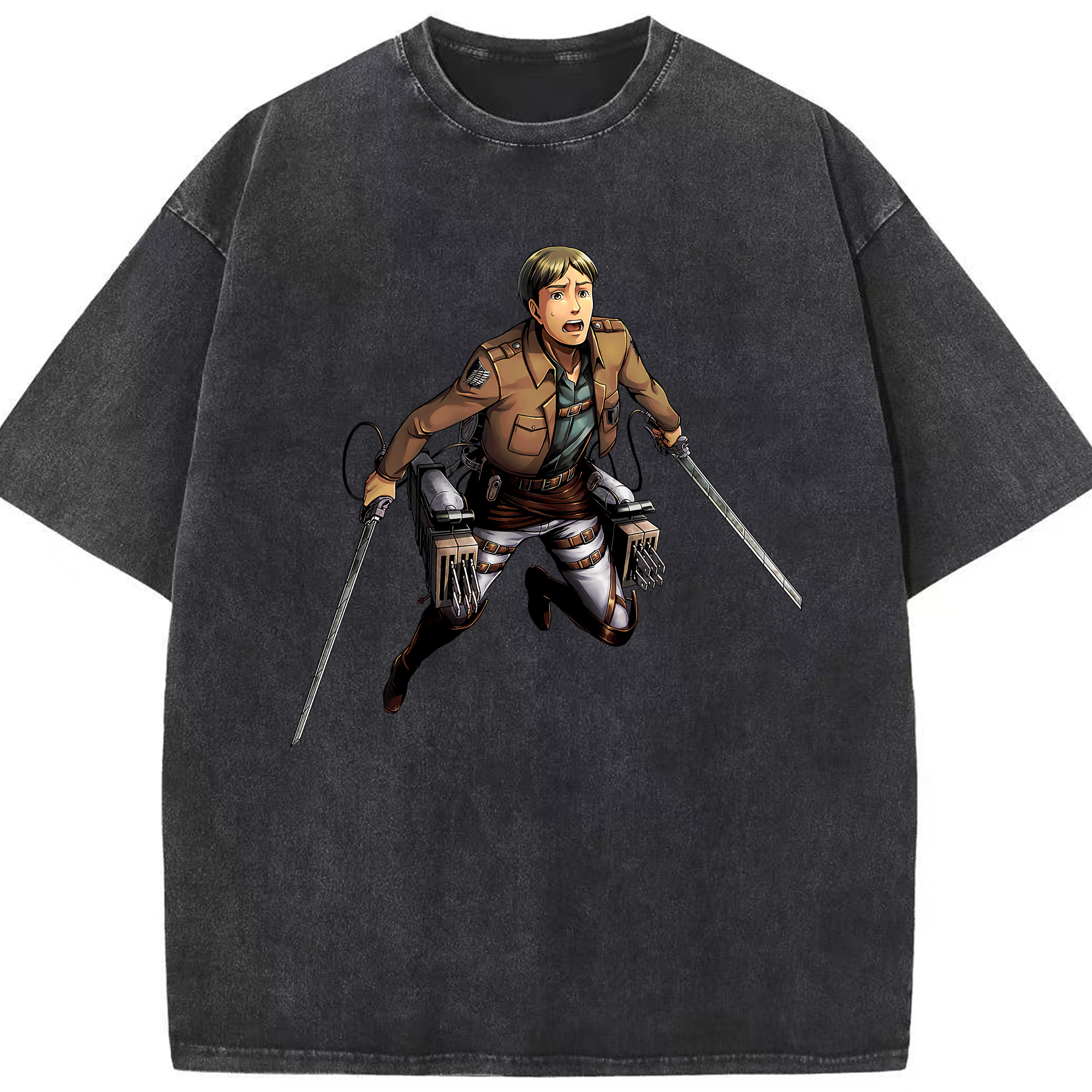 （画像用） 進撃の巨人 Attack on Titan 綿100% ヴィンテージ風 半袖Tシャツ（フロントプリント）