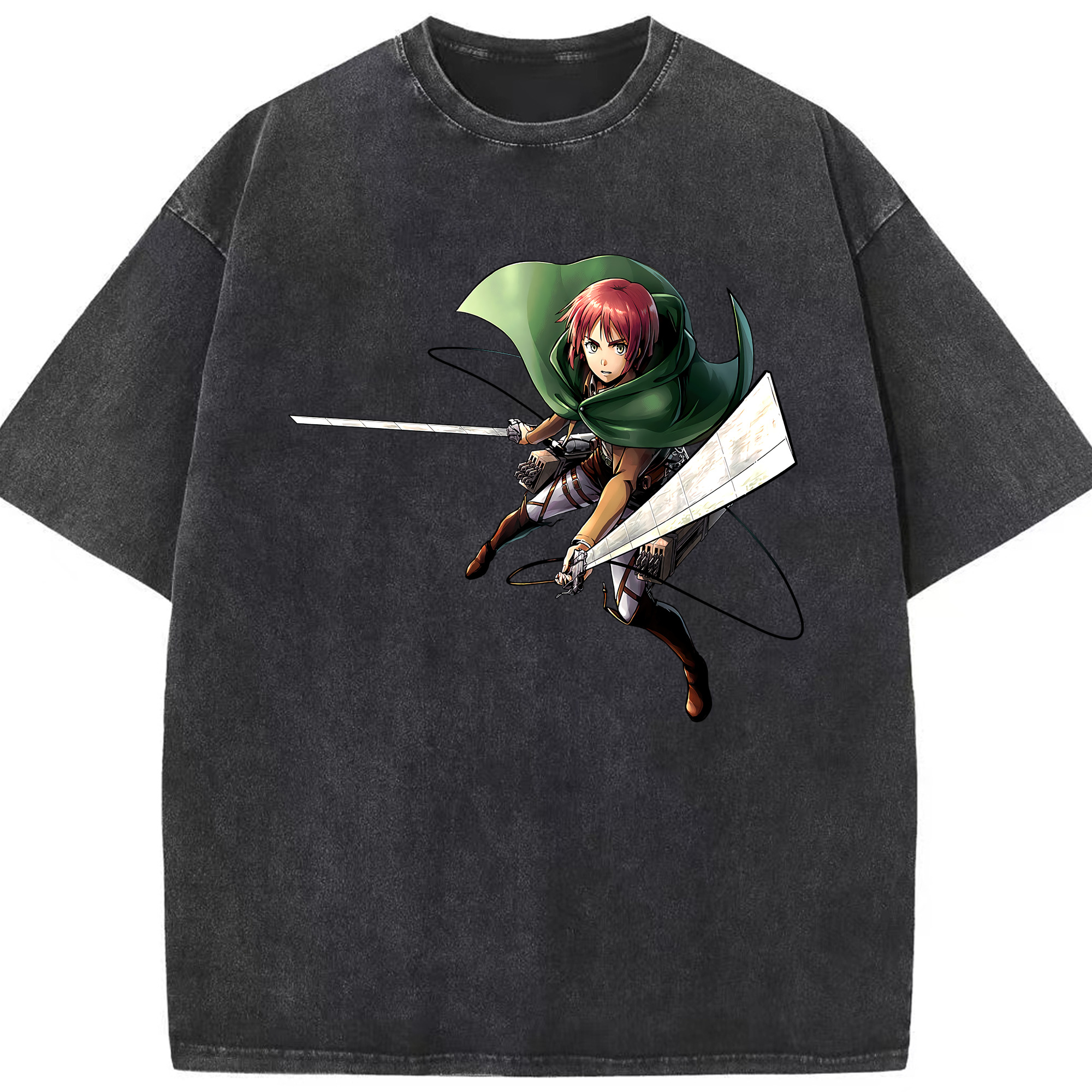 （画像用） 進撃の巨人 Attack on Titan 綿100% ヴィンテージ風 半袖Tシャツ（フロントプリント）