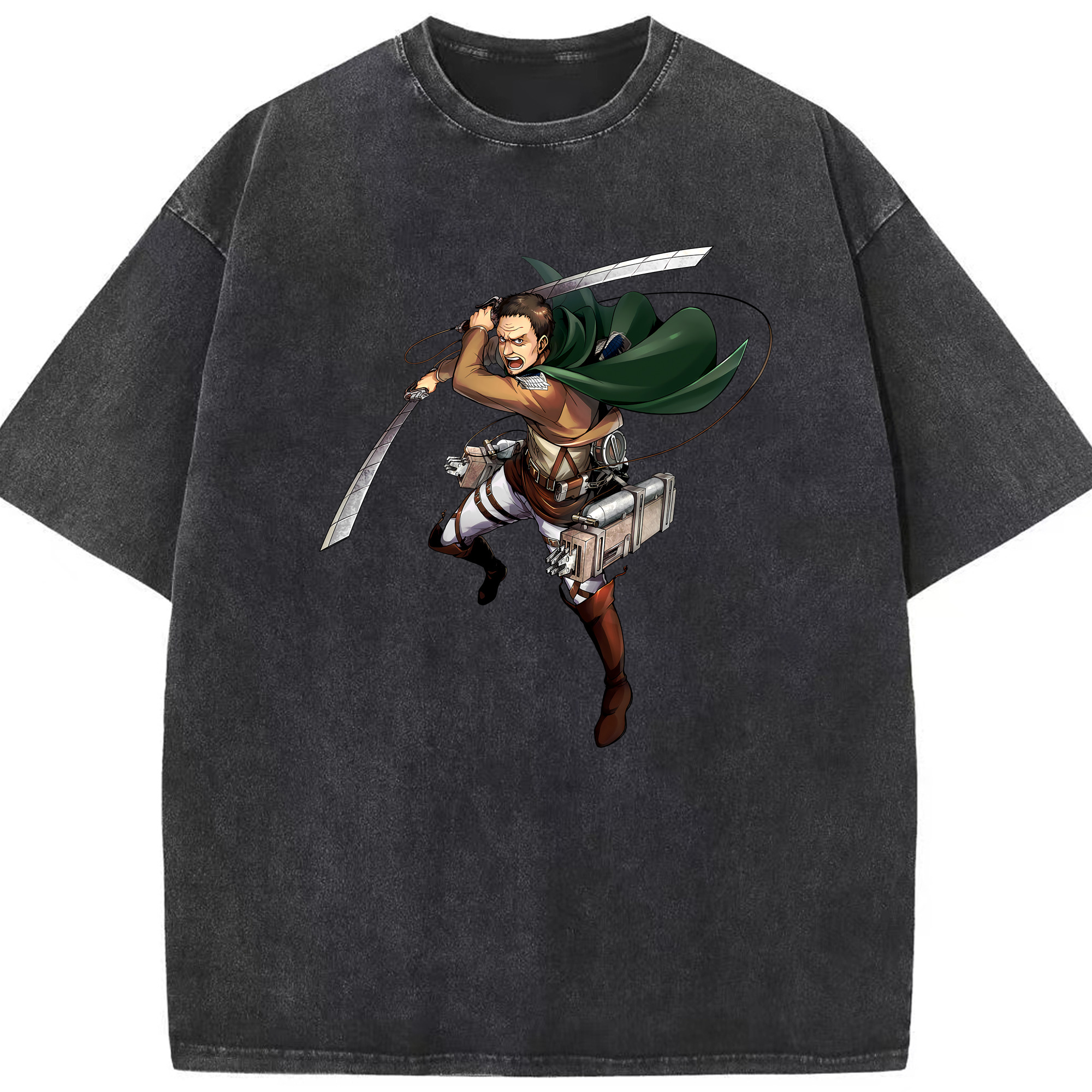 （画像用） 進撃の巨人 Attack on Titan 綿100% ヴィンテージ風 半袖Tシャツ（フロントプリント）
