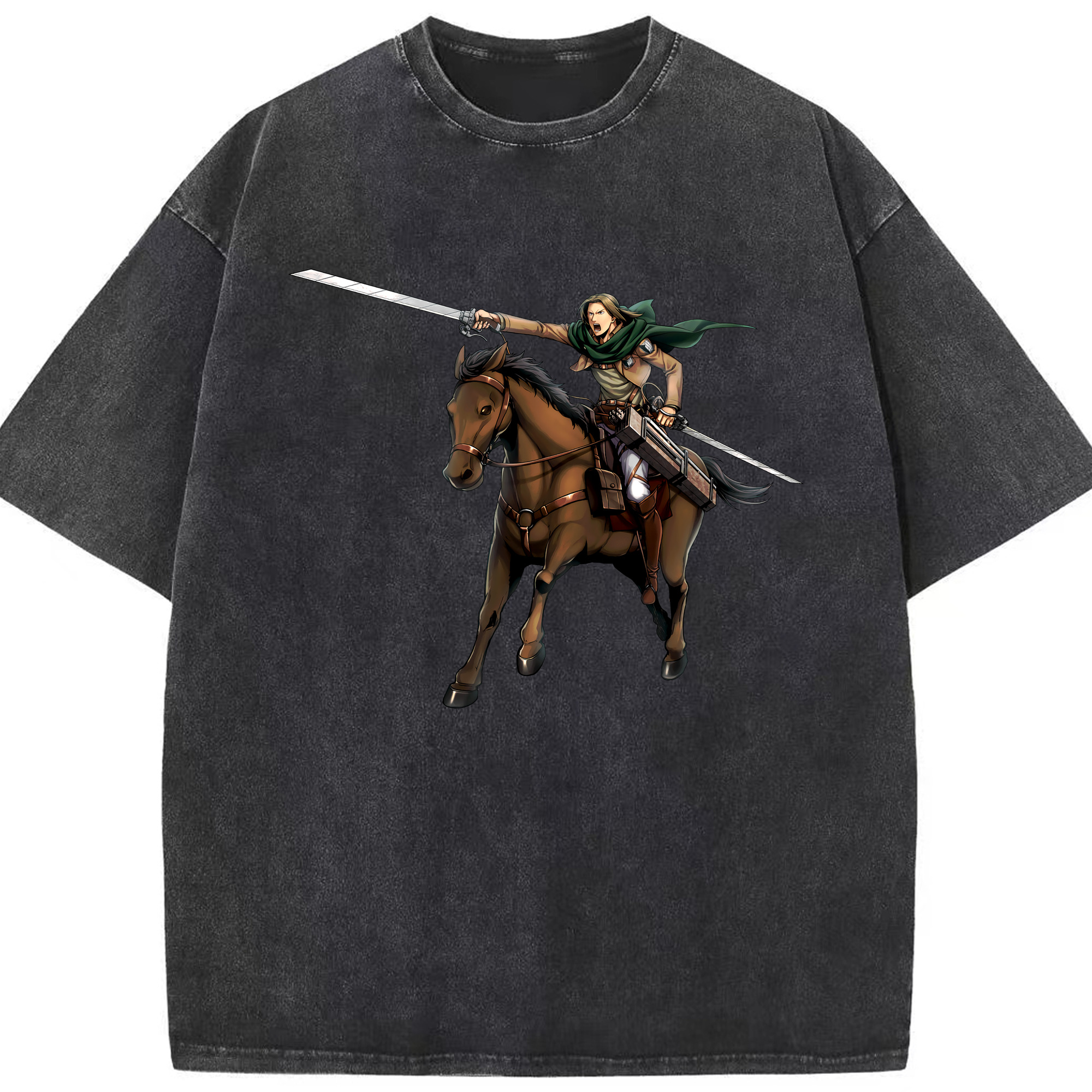 （画像用） 進撃の巨人 Attack on Titan 綿100% ヴィンテージ風 半袖Tシャツ（フロントプリント）