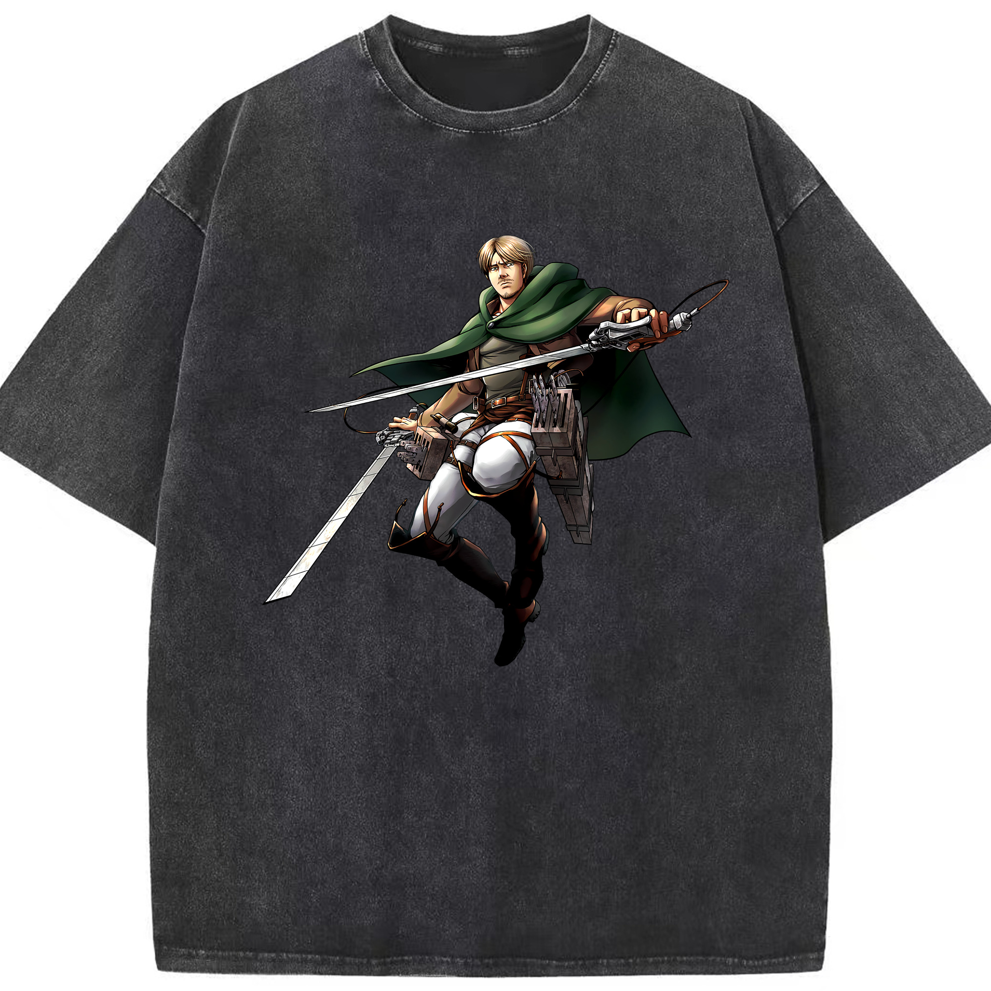 （画像用） 進撃の巨人 Attack on Titan 綿100% ヴィンテージ風 半袖Tシャツ（フロントプリント）
