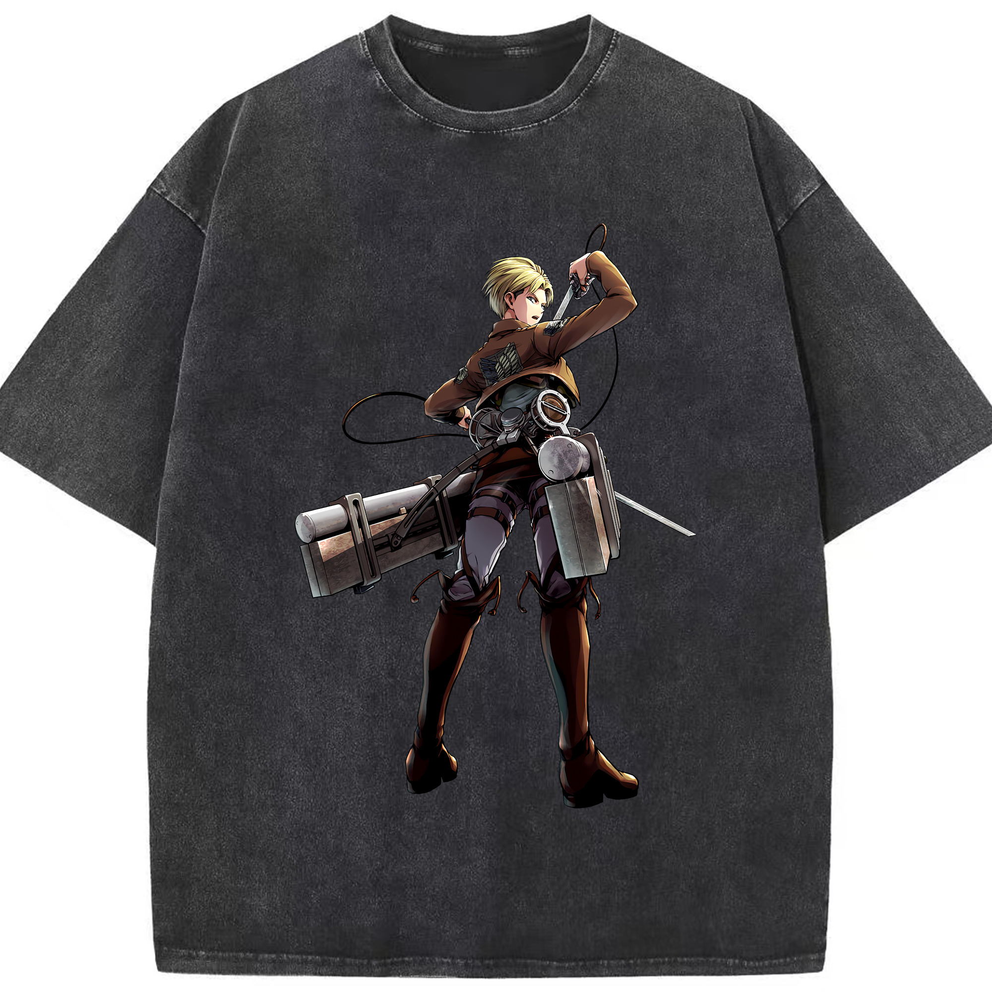 （画像用） 進撃の巨人 Attack on Titan 綿100% ヴィンテージ風 半袖Tシャツ（フロントプリント）