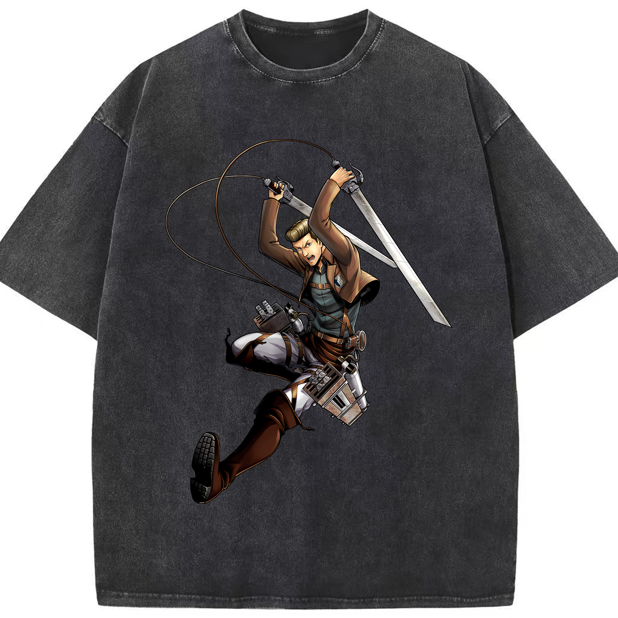 （画像用） 進撃の巨人 Attack on Titan 綿100% ヴィンテージ風 半袖Tシャツ（フロントプリント）