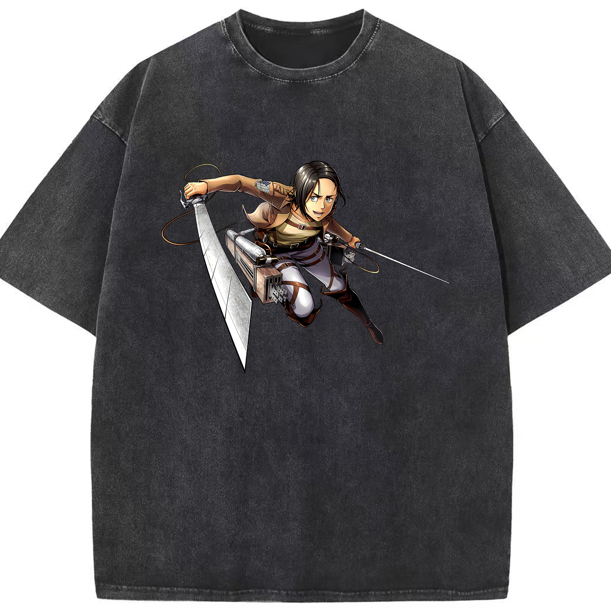 （画像用） 進撃の巨人 Attack on Titan 綿100% ヴィンテージ風 半袖Tシャツ（フロントプリント）
