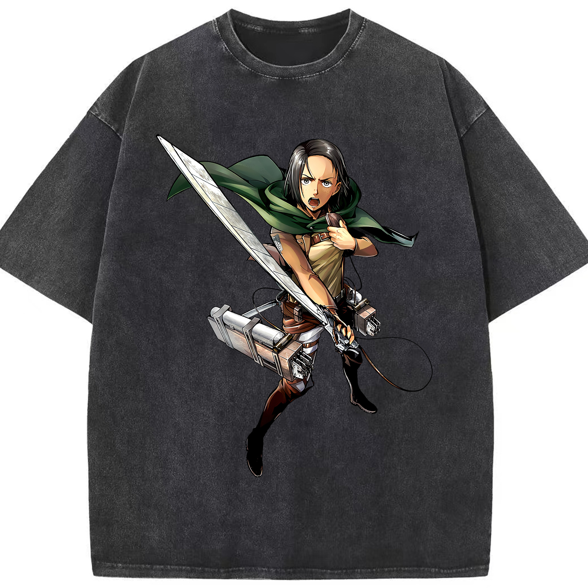（画像用） 進撃の巨人 Attack on Titan 綿100% ヴィンテージ風 半袖Tシャツ（フロントプリント）