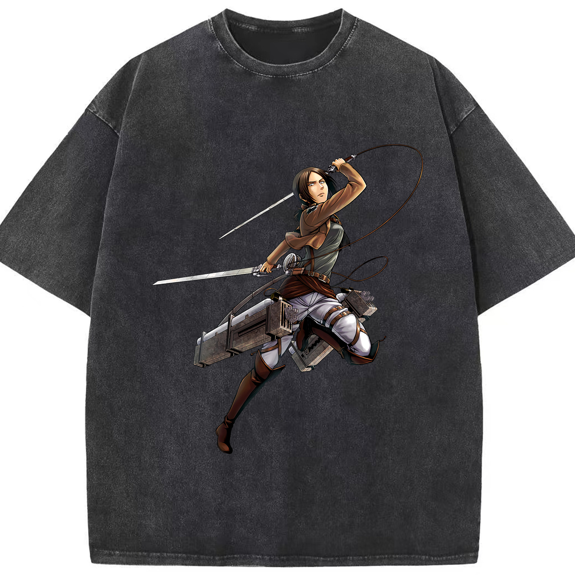 （画像用） 進撃の巨人 Attack on Titan 綿100% ヴィンテージ風 半袖Tシャツ（フロントプリント）
