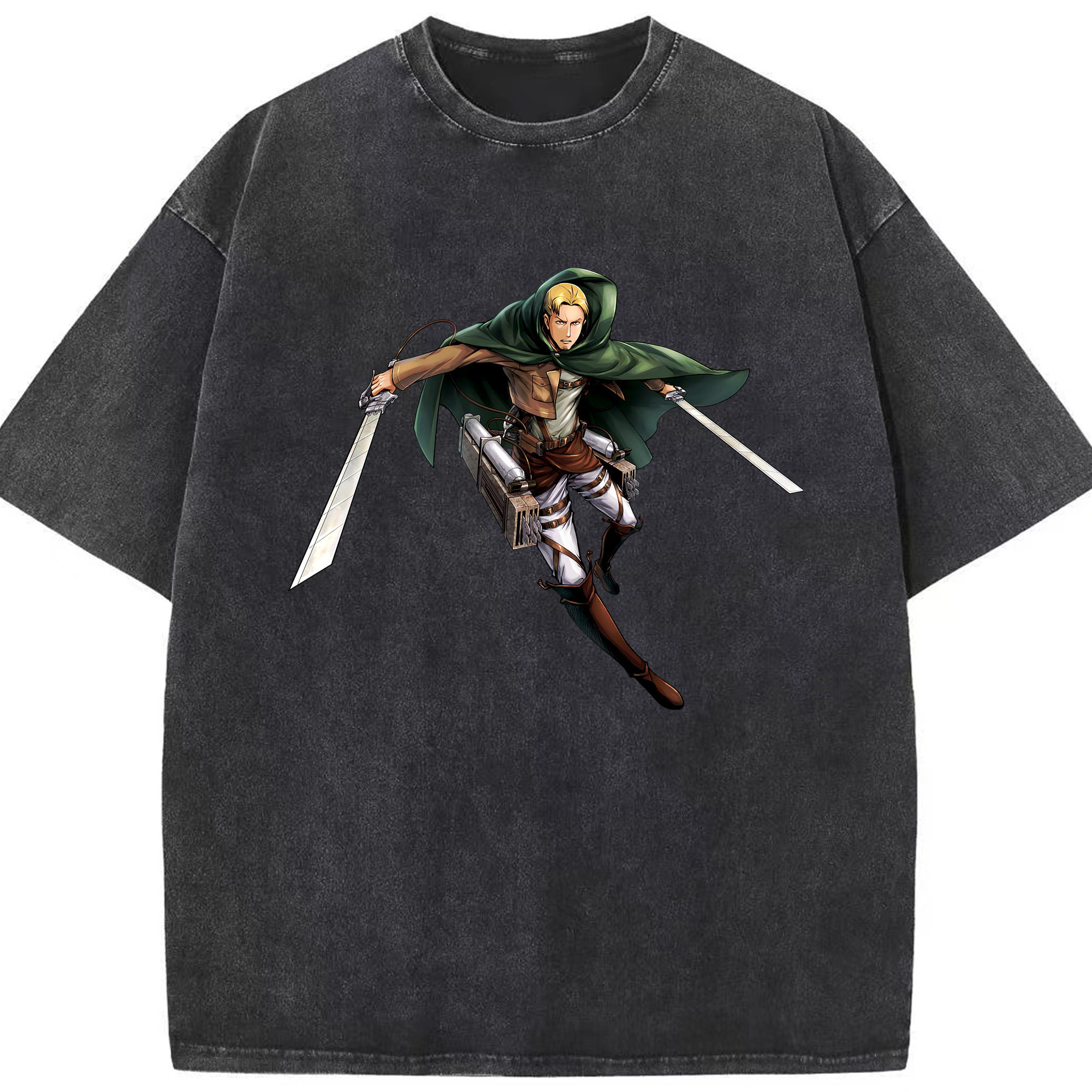 （画像用） 進撃の巨人 Attack on Titan 綿100% ヴィンテージ風 半袖Tシャツ（フロントプリント）
