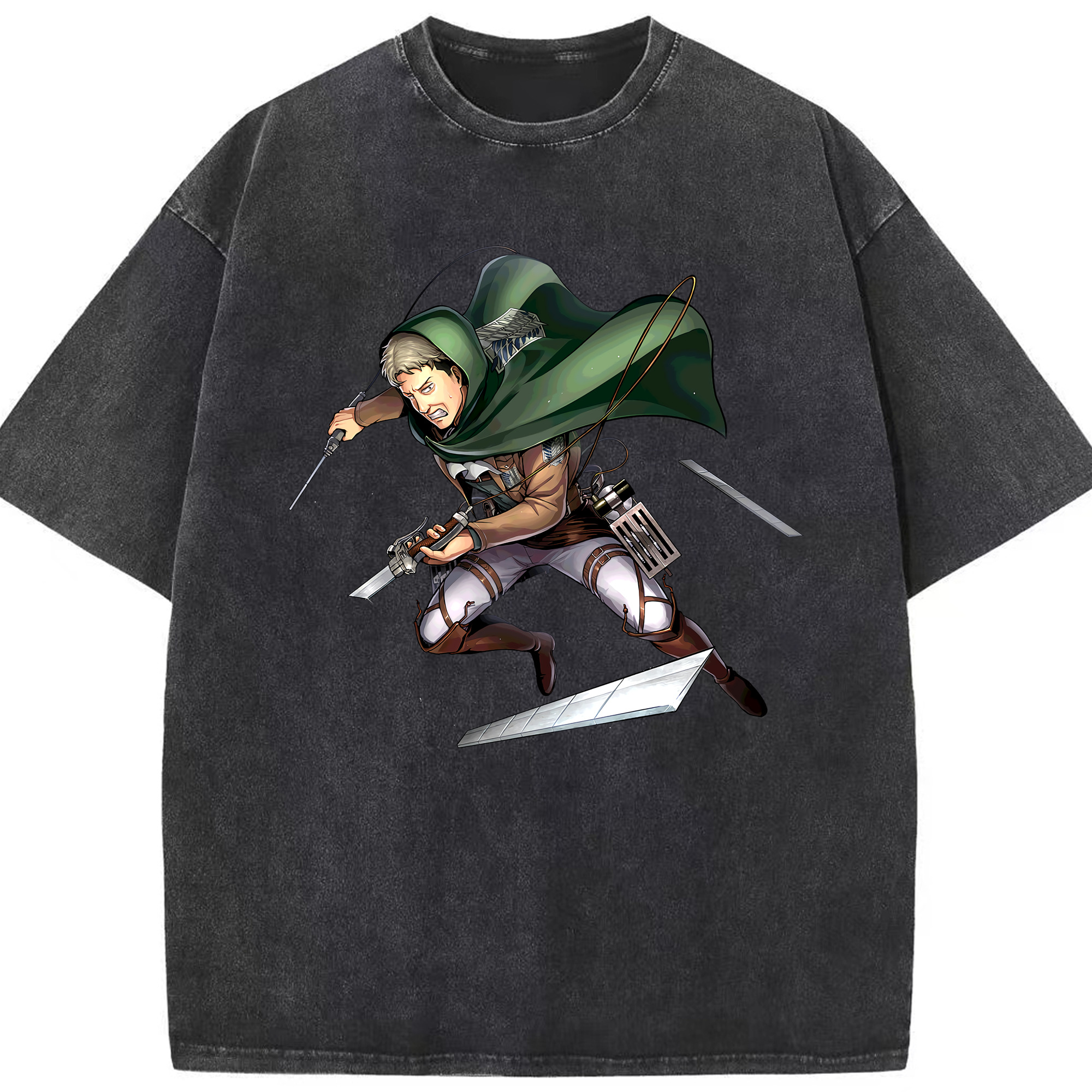 （画像用） 進撃の巨人 Attack on Titan 綿100% ヴィンテージ風 半袖Tシャツ（フロントプリント）